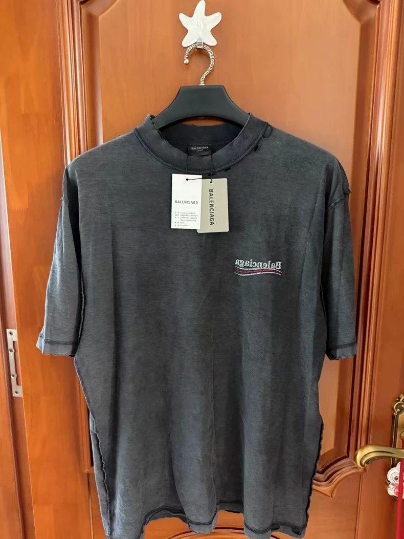 Balenciaga Balenciaga Embroidered reverse logo short sleeve washed ol Size US XS / EU 42 / 0 - 2 Thumbnail