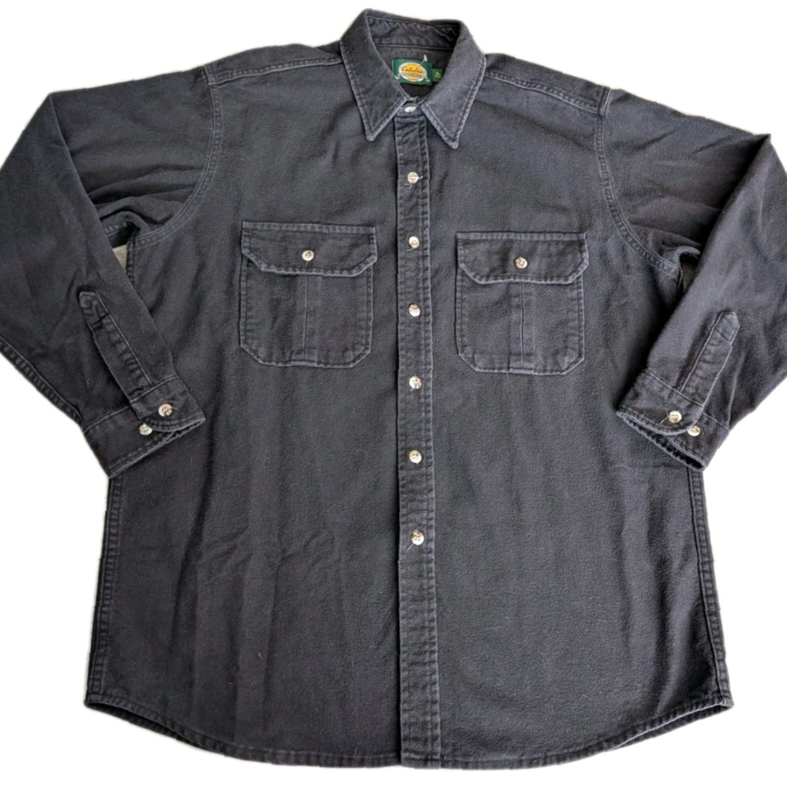 Vintage VINTAGE Cabela's Shirt XL Tall Chamois Flannel Button Up L/S Mens Black 90s AOSP Size US XL / EU 56 / 4 - 2 Thumbnail