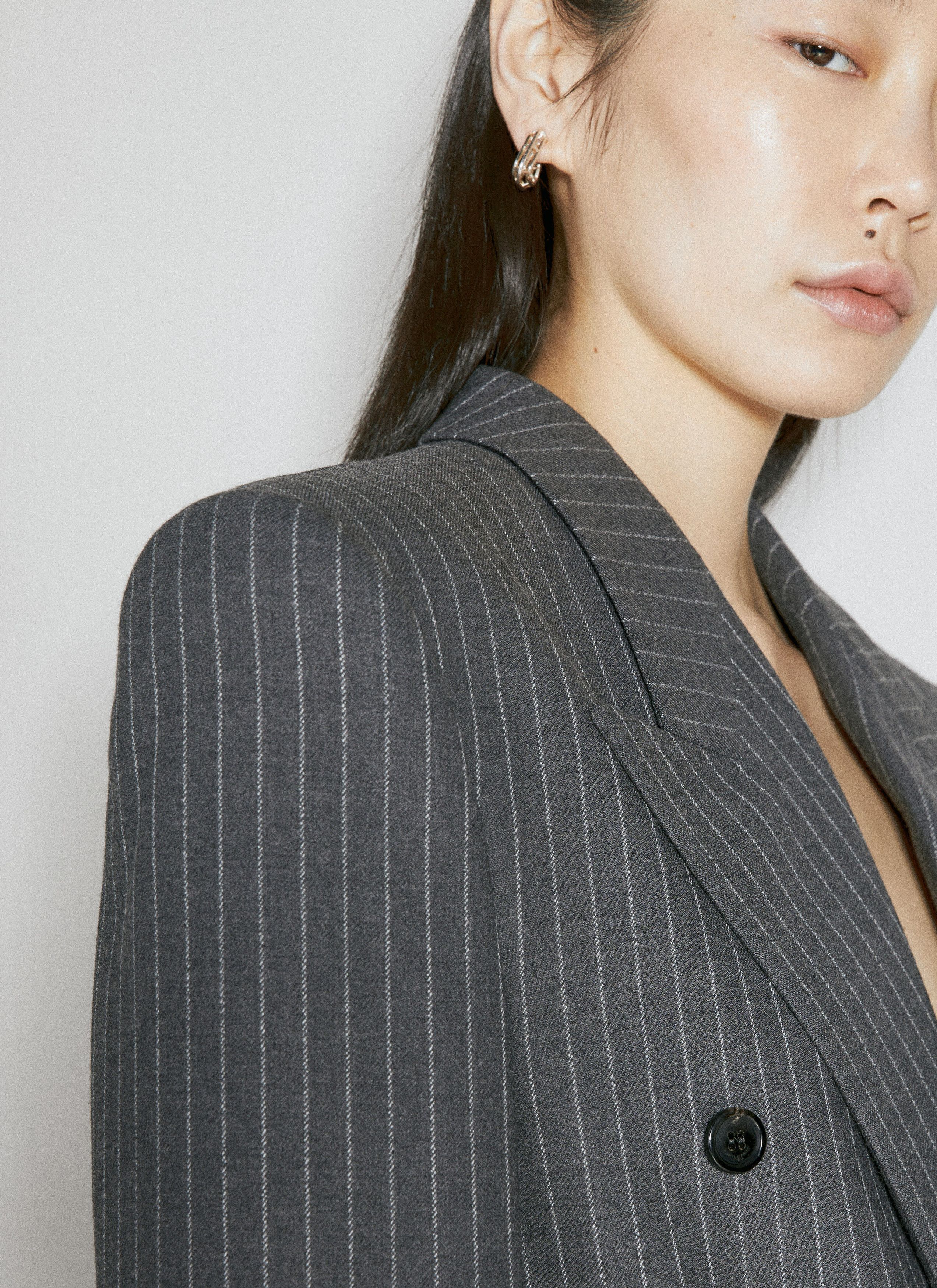 Saint Laurent Paris o1bcso1str1124 Oversized Jacket In Striped in Grey Size L / US 10 / IT 46 - 3 Thumbnail