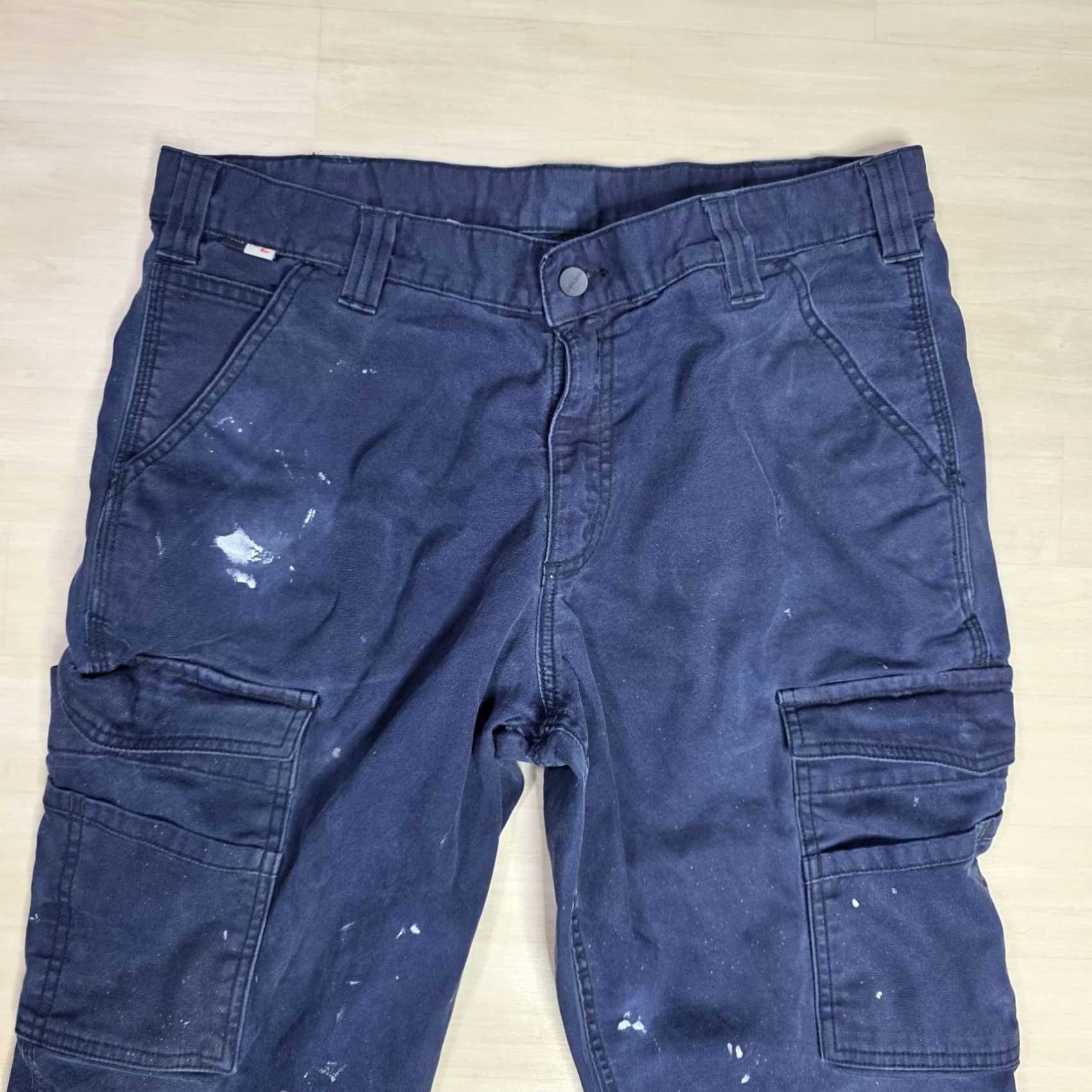 Carhartt Carhartt Cargo FR Distressed Painters Cargo Pants Mens 34 x 29 Flame Resistant Blue Size US 34 / EU 50 - 3 Thumbnail