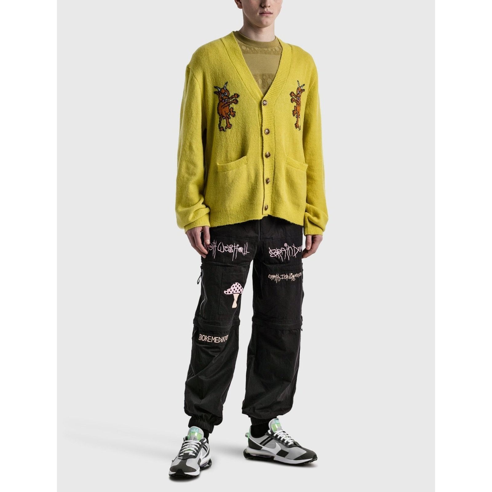 Brain Dead Brain Dead Devils Wool Blend Knit Sweater Cardigan Gold XS Size US XS / EU 42 / 0 - 3 Thumbnail