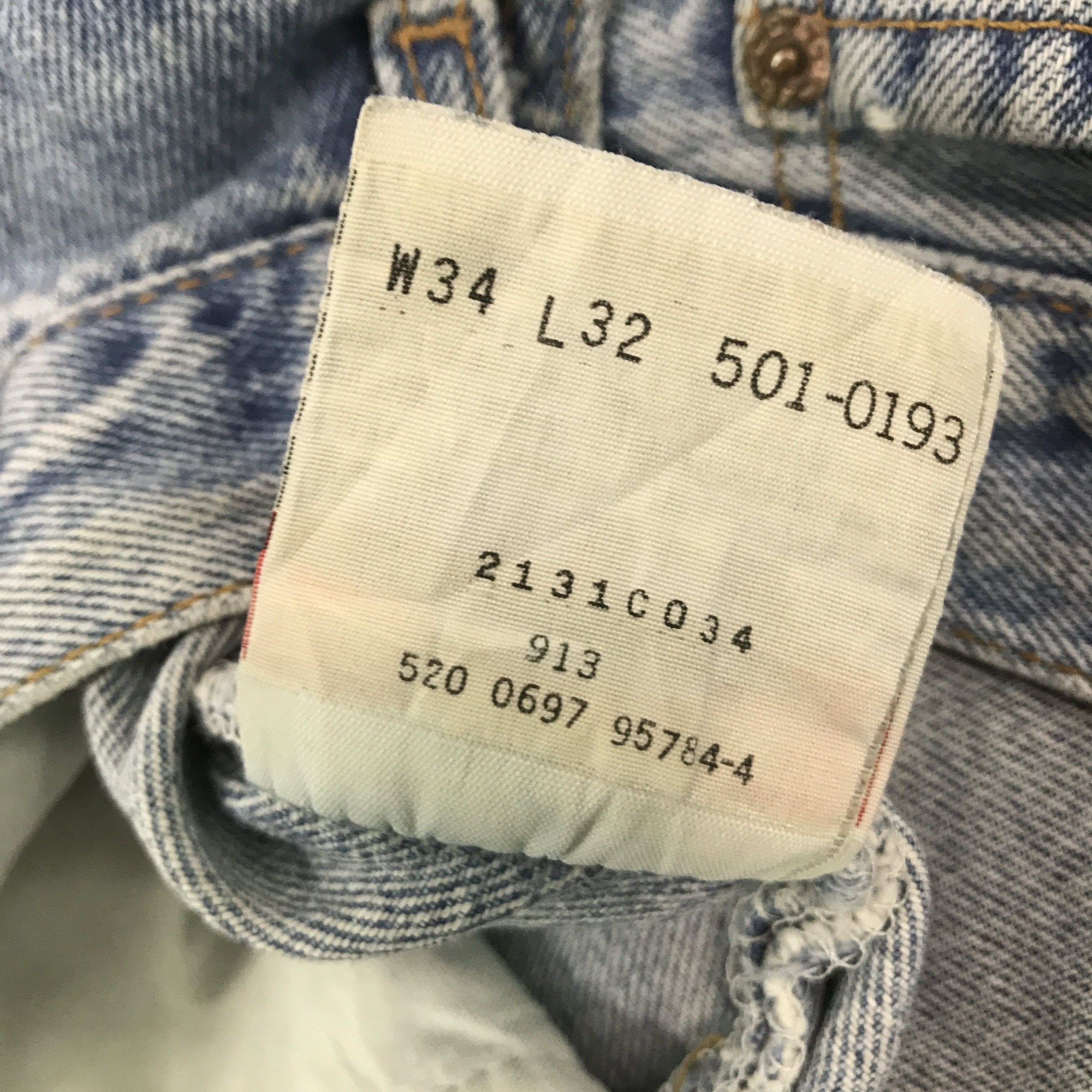 Levi's Vintage Clothing × Vintage Vtg Levi's 501 distressed patchwork denim jeans pants Size US 32 / EU 48 - 17 Thumbnail