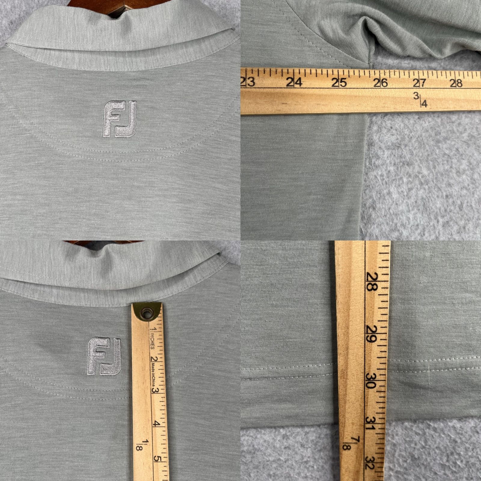 Footjoy FootJoy Polo Shirt Mens XL Golf Performance Button Pocket Stretch Grey Heather Solid Short Sleeve Size US XL / EU 56 / 4 - 8 Thumbnail