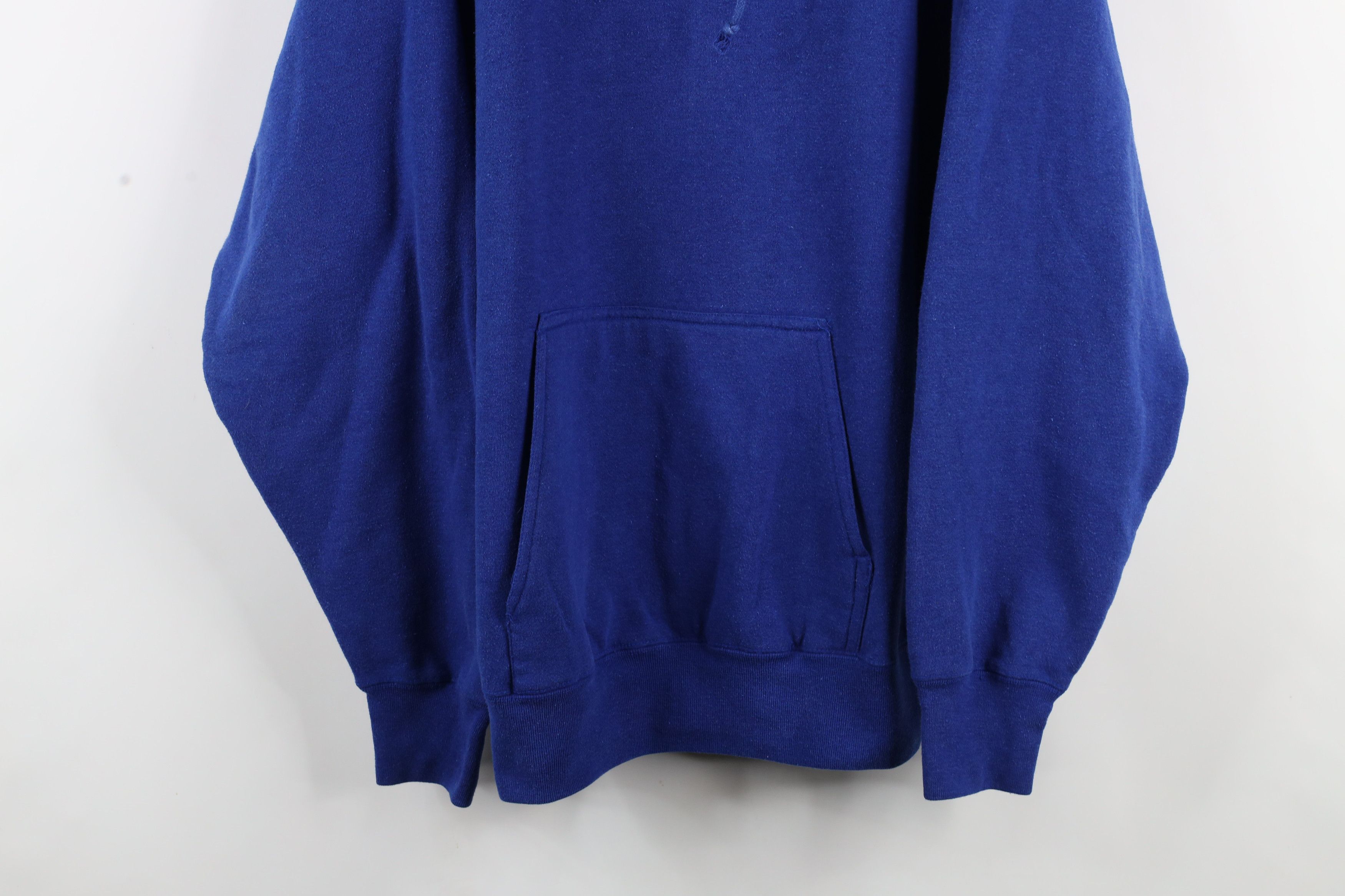 Vintage Vintage 90s Streetwear Baggy Fit Hoodie Sweatshirt Blue Size US XXL / EU 58 / 5 - 3 Thumbnail
