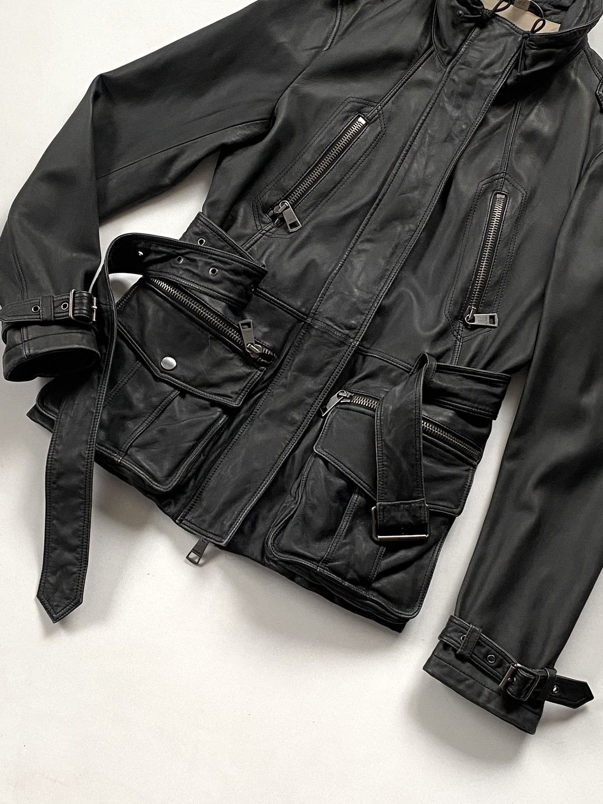 Burberry 🔥RRP 2390$ Burberry Brit Lambskin Biker Field Jacket Size S / US 4 / IT 40 - 11 Thumbnail
