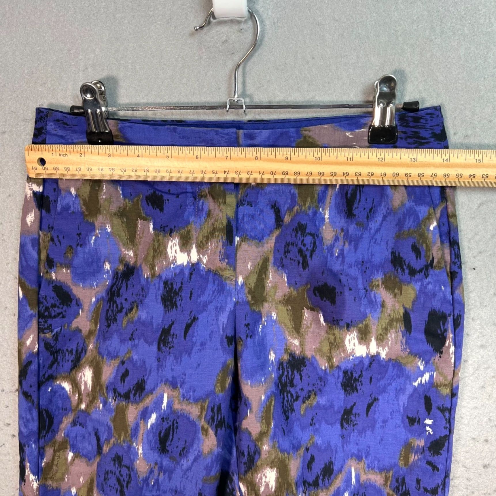 Boden VINTAGE Boden Womens Cropped Trousers Pants Size 12P Petite Blue Cotton Summer Casual Women Size 34" / US 12 / IT 48 - 5 Thumbnail