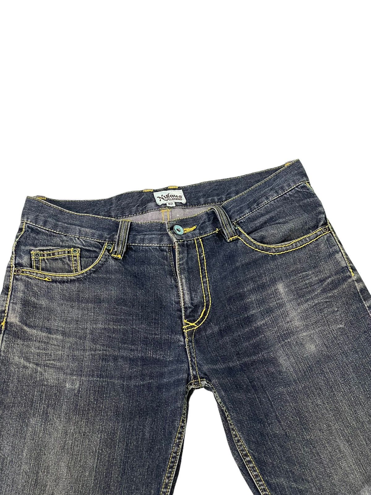 Japanese Brand Flare Jeans Nylaus Distress Low Rise Boot Cut 6🟦3 Size US 32 / EU 48 - 8 Thumbnail