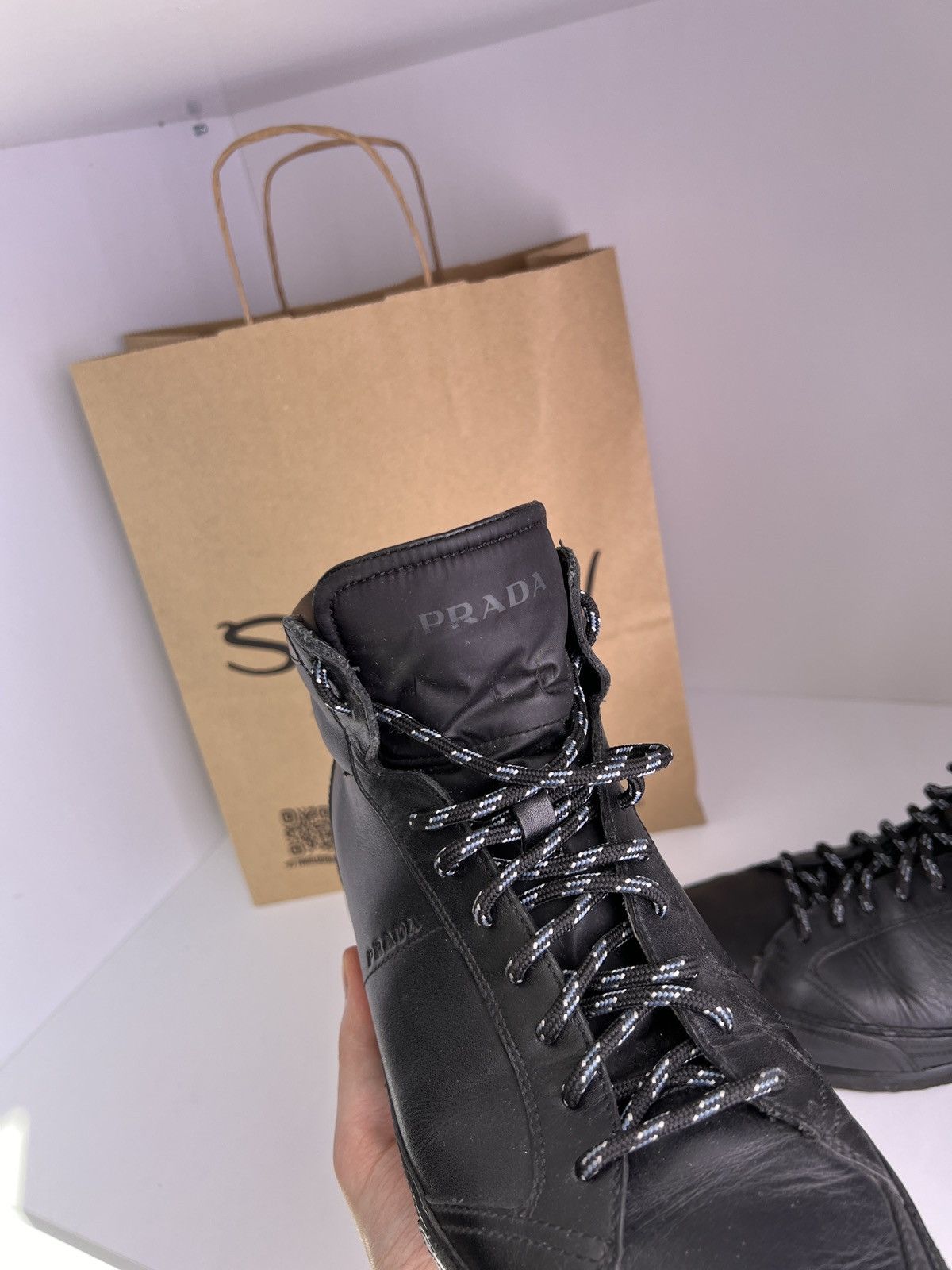 Prada × Vintage Vintage Prada High Cut Sneakers Men's Size US 8 / EU 41 - 12 Thumbnail