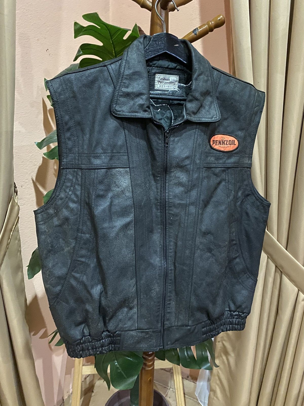 Leather Vintage Club Shadow Leather Biker Vest Pennzoil Patch Size US L / EU 52-54 / 3 - 3 Thumbnail