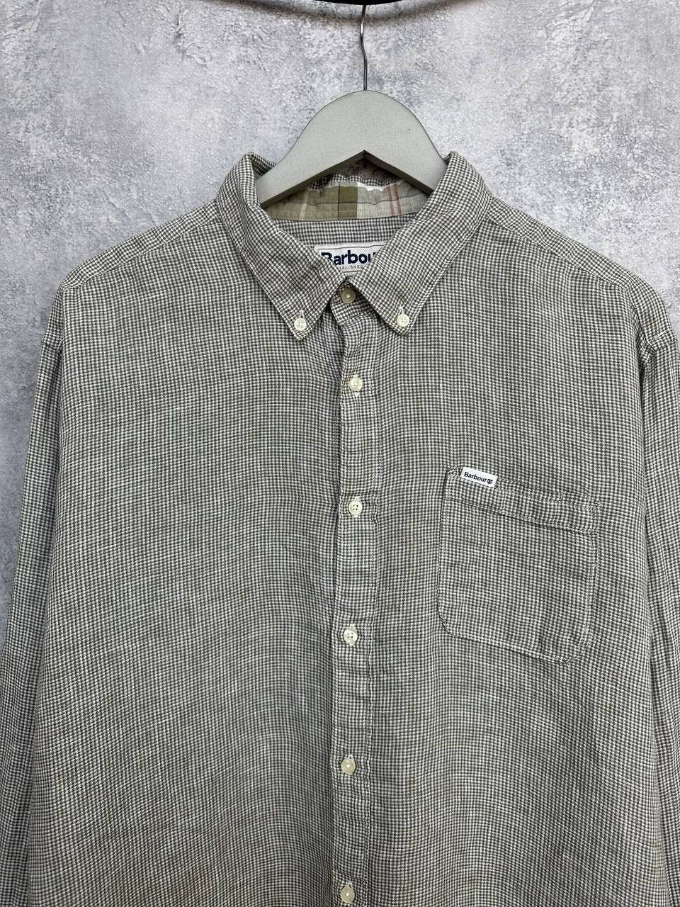 Barbour Barbour 100% Linen Tailored Fit Button-Down Shirt Check Size US XL / EU 56 / 4 - 4 Thumbnail