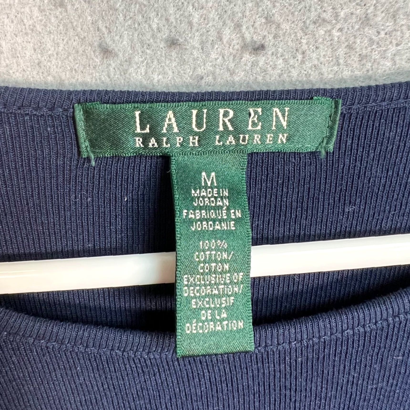 Ralph Lauren LAUREN RALPH LAUREN Navy Striped Midi Dress 3/4 Sleeve A-Line Women's Medium Size M / US 6-8 / IT 42-44 - 3 Thumbnail