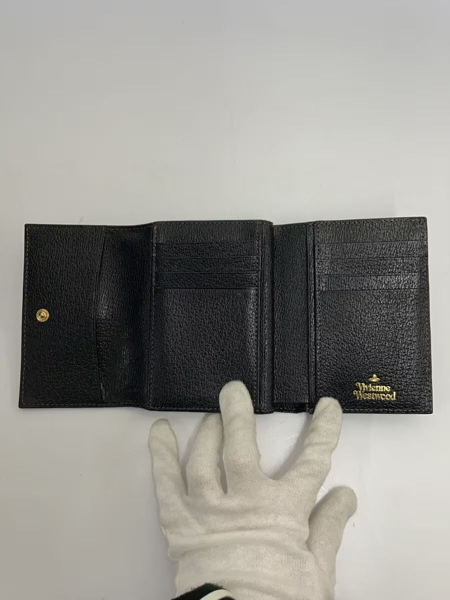 Vivienne Westwood Vivienne Westwood Plain Cowhide Tri-Fold Wallet Black Size ONE SIZE - 6 Thumbnail