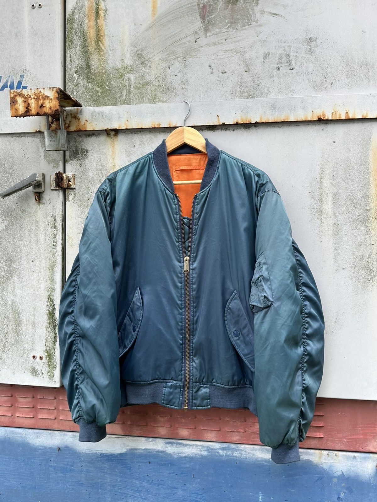 🪖Vintage Faded Phantom MA-1 Man Intermediate Bomber Jacket