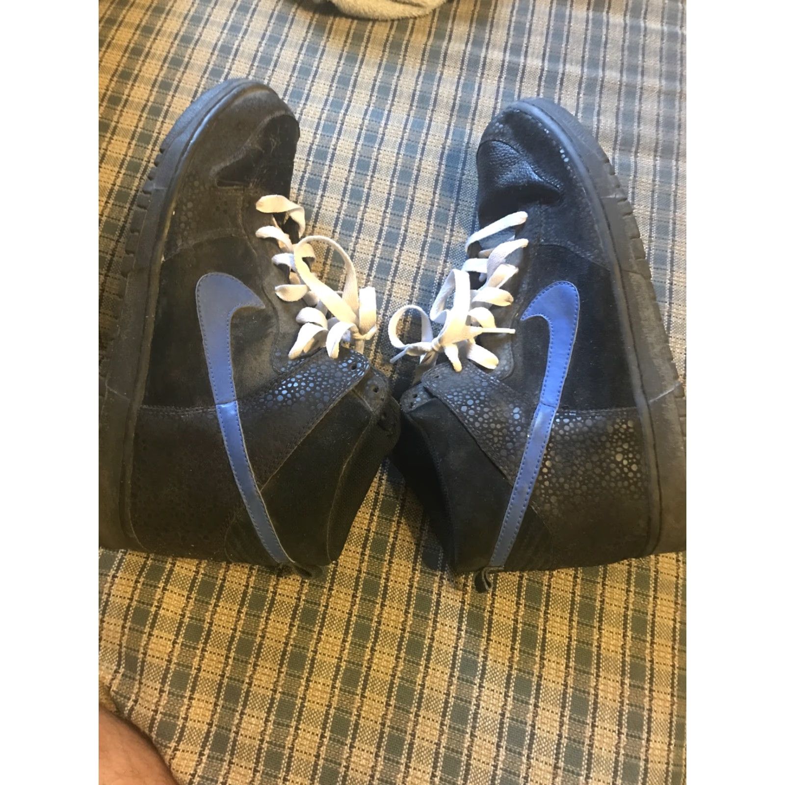 Nike VINTAGE Nike Dunk High Black Varsity Royal White Safari 344648-041 Mens 12 Rare 2009 Size US 12 / EU 45 - 7 Thumbnail