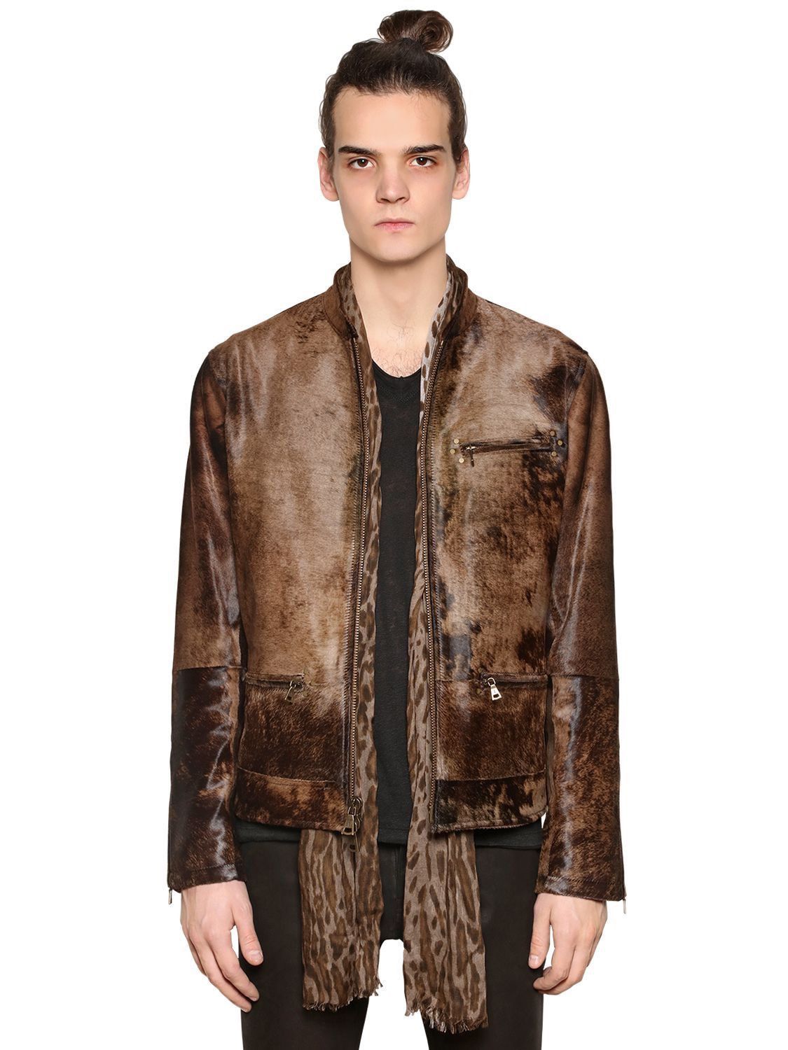 John Varvatos Calf hair Moto Jacket. Size 50 Size US M / EU 48-50 / 2 - 2 Thumbnail