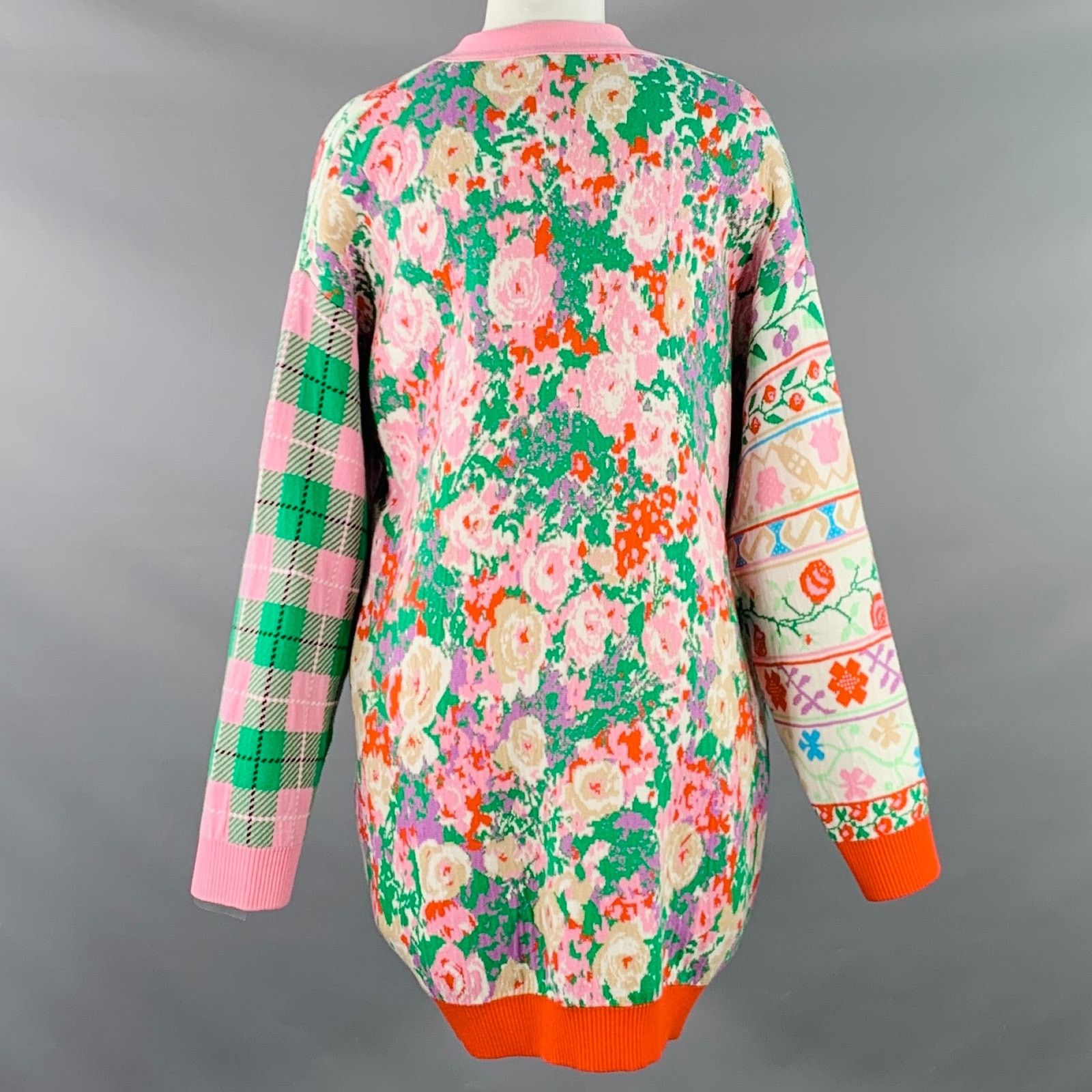 MSGM Multi Color Viscose Floral Oversized Mixed Patterns Cardigan Size M / US 6-8 / IT 42-44 - 3 Thumbnail