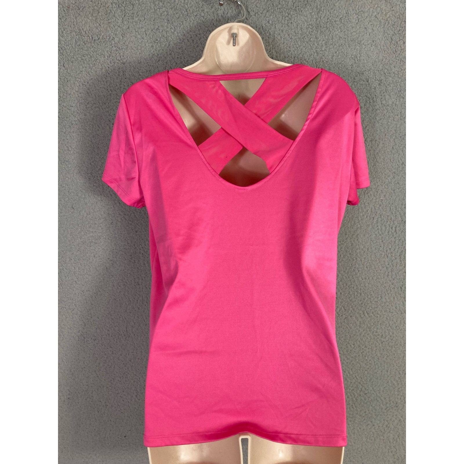 Other Daisy Fuentes Pink Active T-Shirt Lattice-Back Women's M Size M / US 6-8 / IT 42-44 - 2 Thumbnail