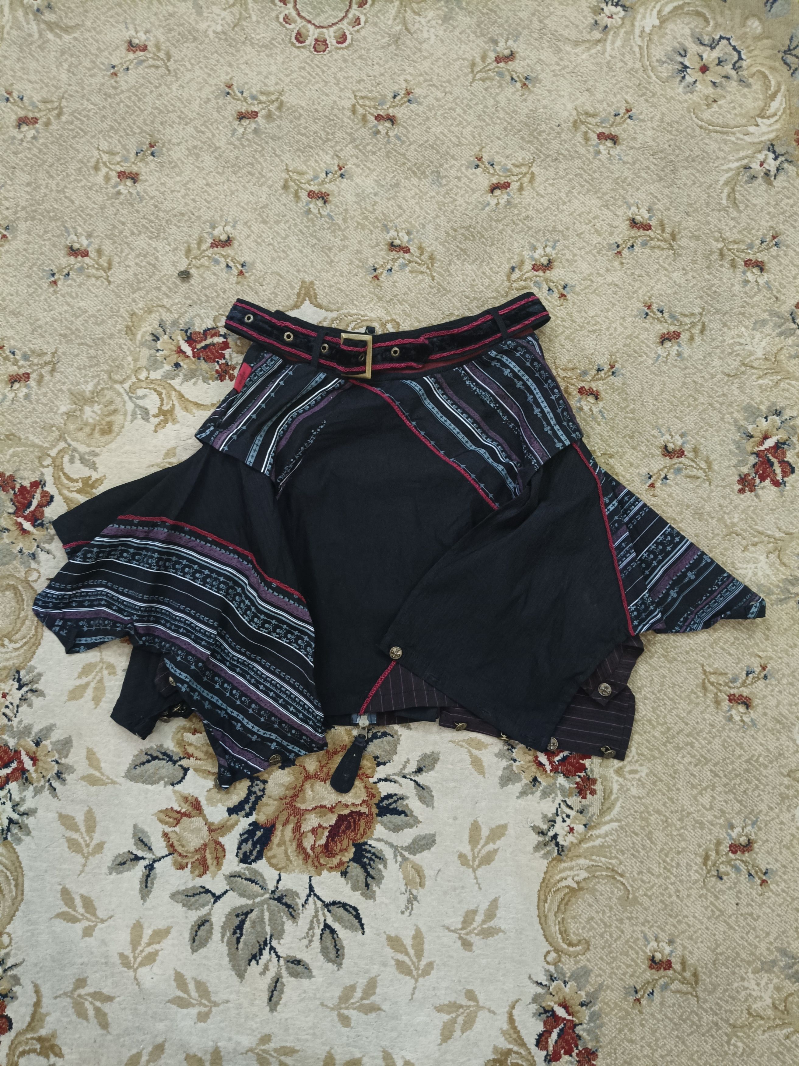 Japanese Brand Ozz Croce Punk Skirt Size 26" / US 2 / IT 38 - 2 Thumbnail