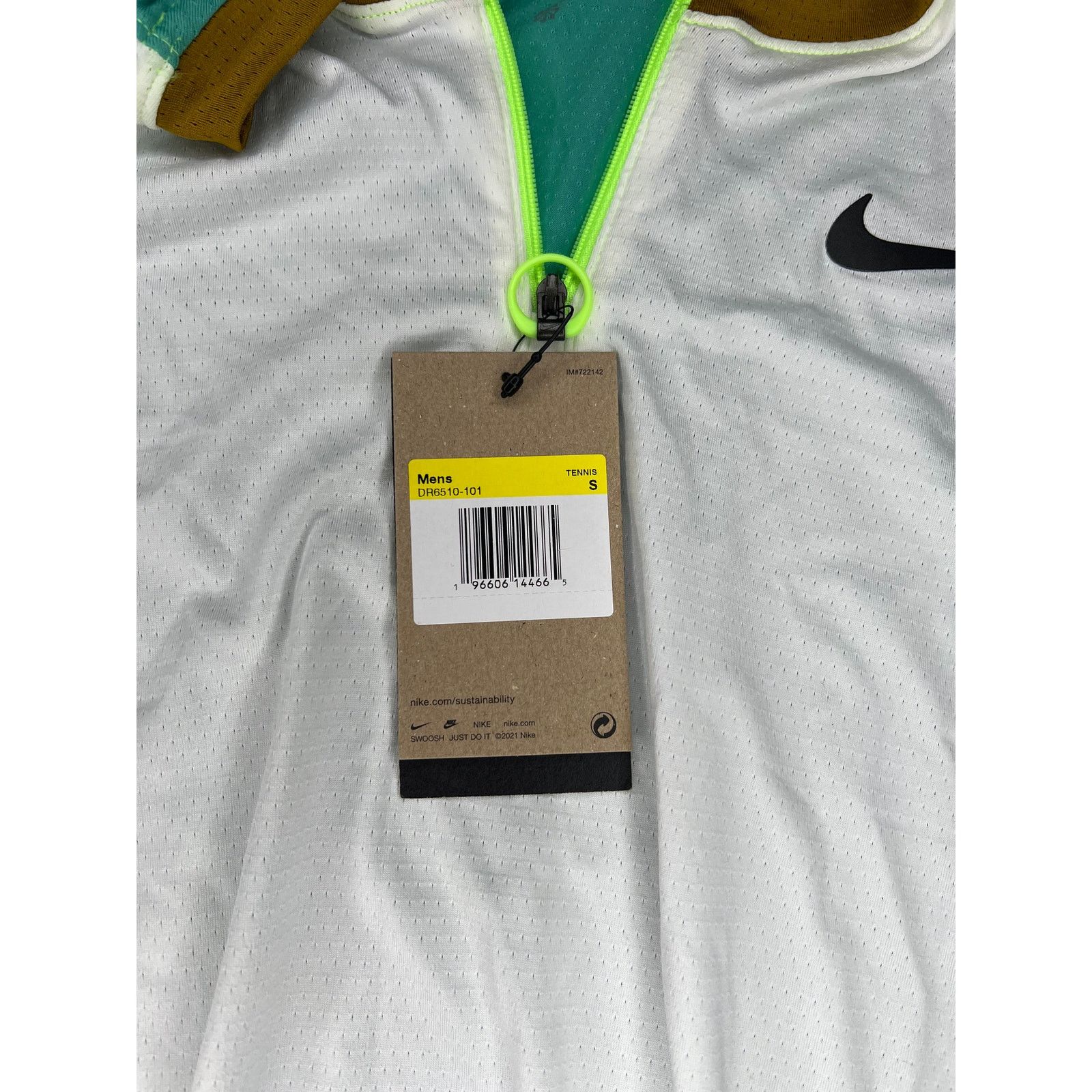 Nike Nike Court Advantage Slim Dri-FIT Tennis Shirt White Teal Size US S / EU 44-46 / 1 - 5 Thumbnail