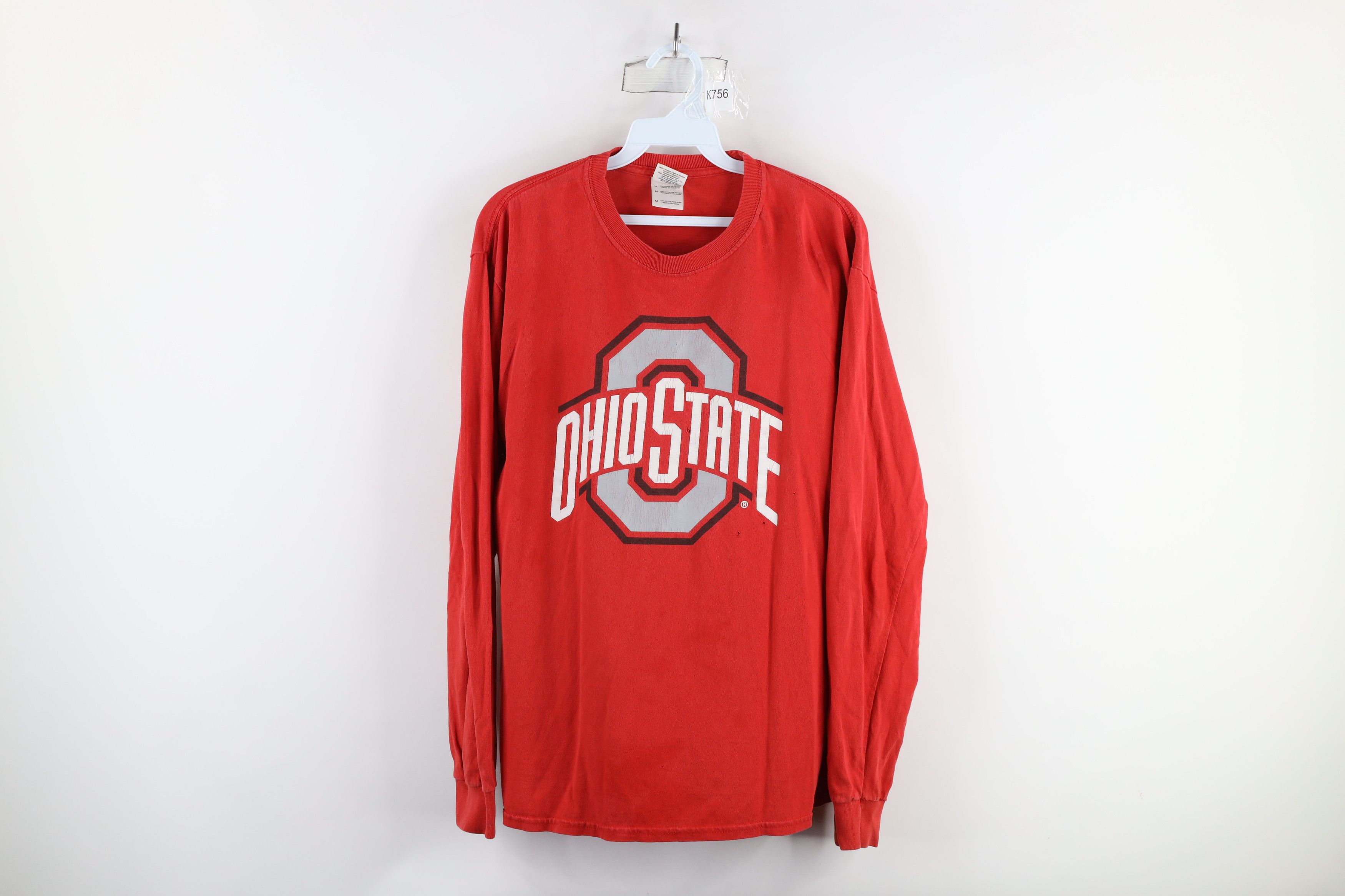 Vintage Vintage 90s Ohio State University Long Sleeve T-Shirt Red Size US M / EU 48-50 / 2 - 1 Thumbnail