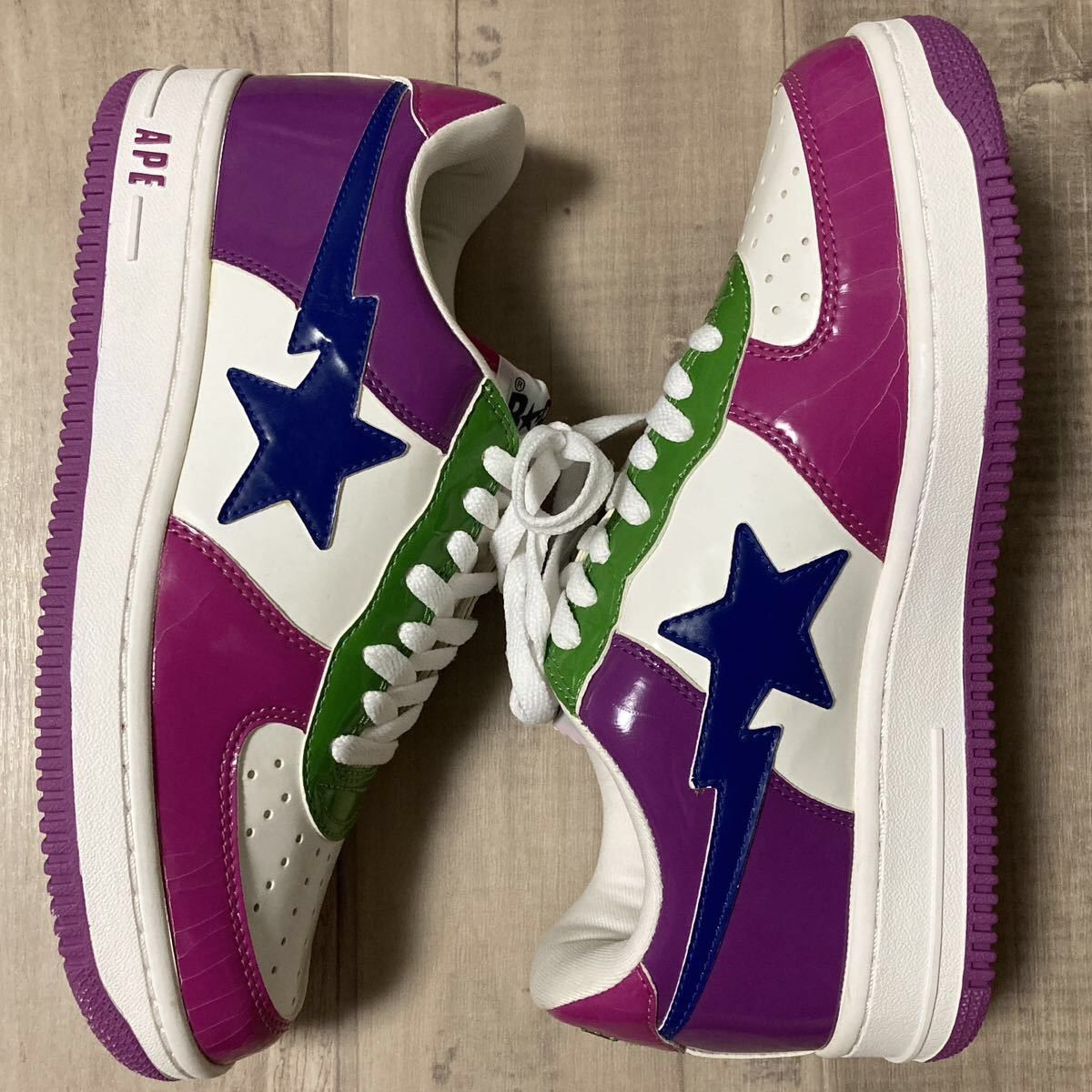 Bape × Nigo Fanta color BAPE STA patent leather sneakers a bathing ape Size US 9 / EU 42 - 2 Thumbnail