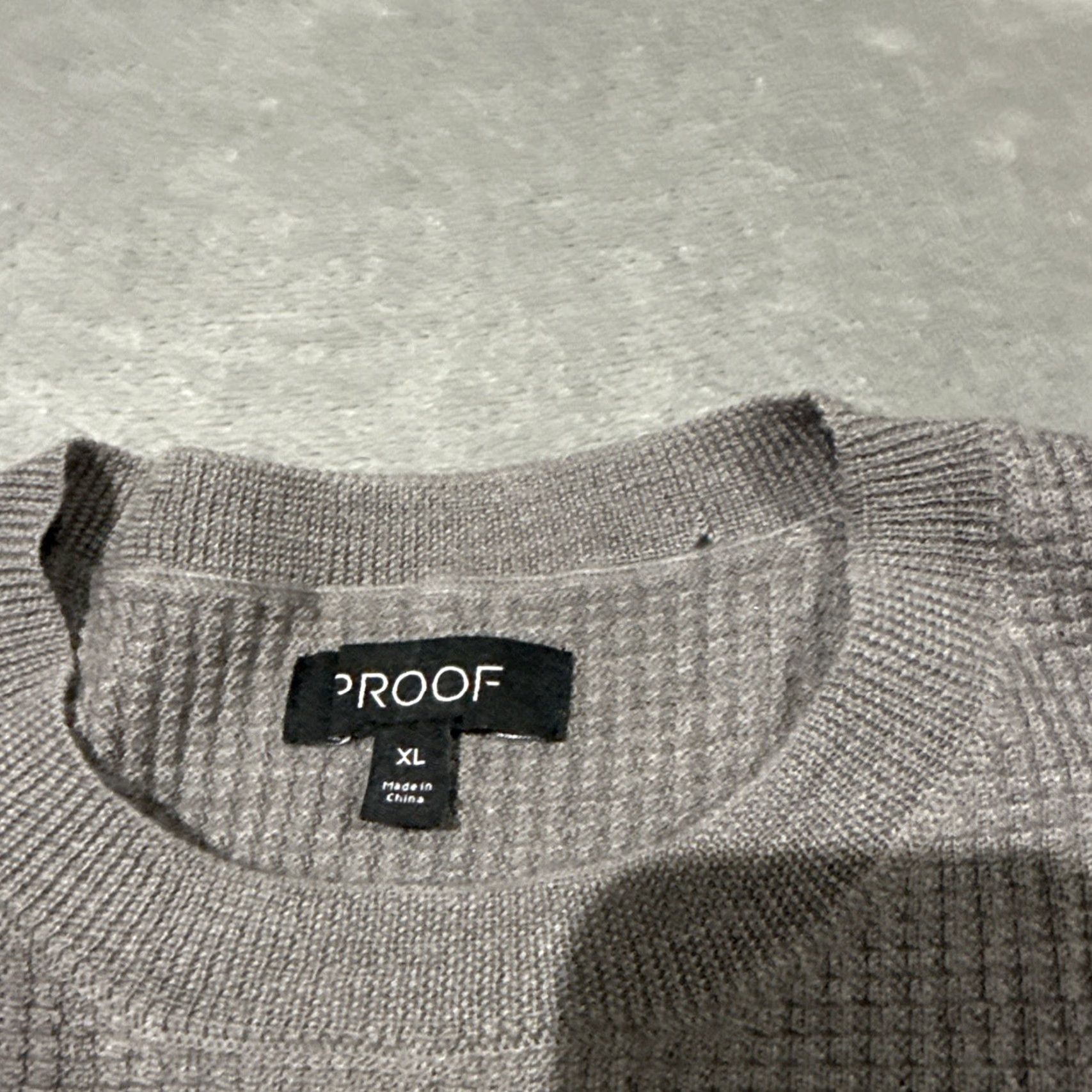 Vintage Proof Sweater Mens Medium Gray Merino Wool Waffle Knit Crewneck Pullover Top Size US M / EU 48-50 / 2 - 3 Thumbnail
