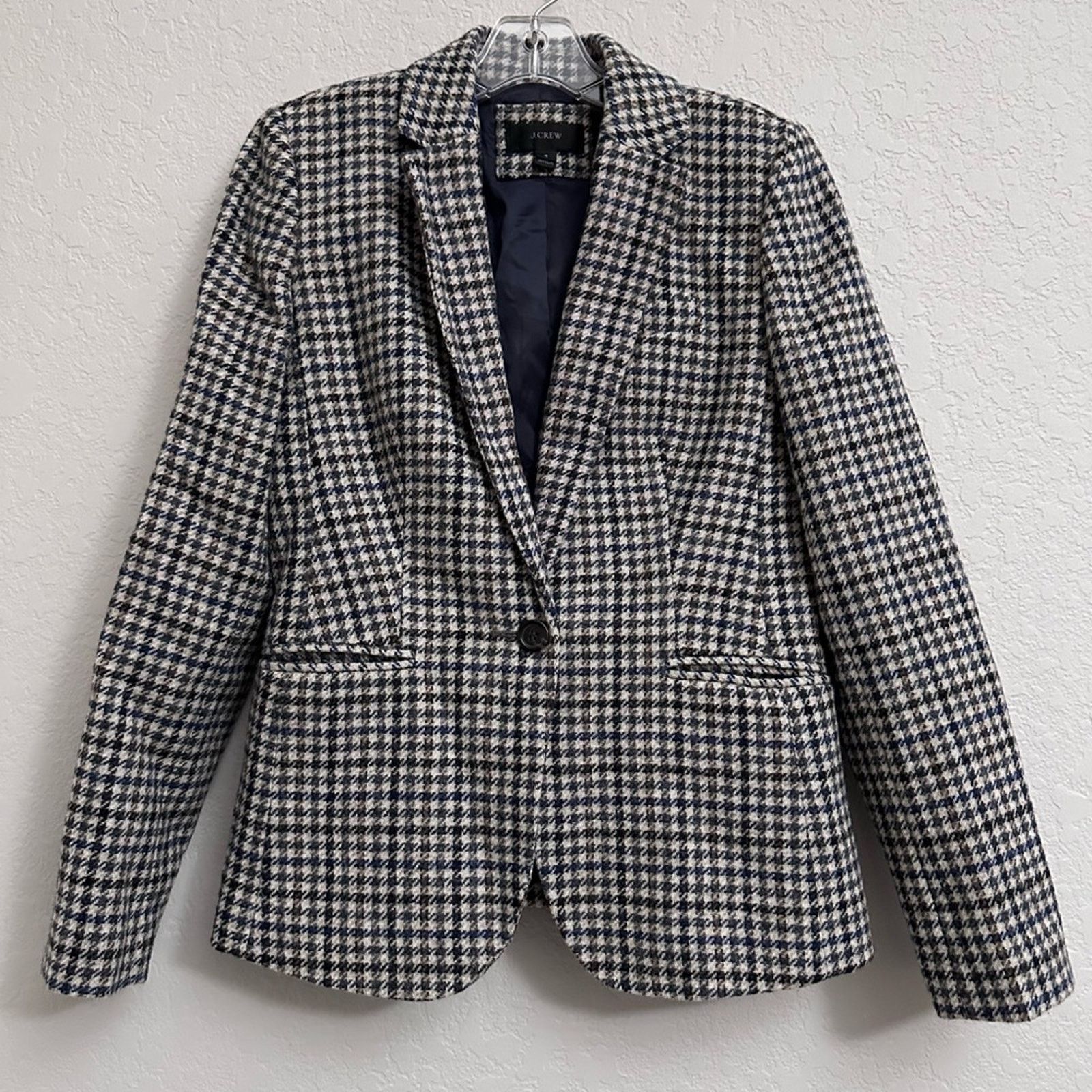 J.Crew J Crew Campbell Moon Houndstooth Wool Blazer Womens Sz 4 Size S / US 4 / IT 40 - 1 Thumbnail