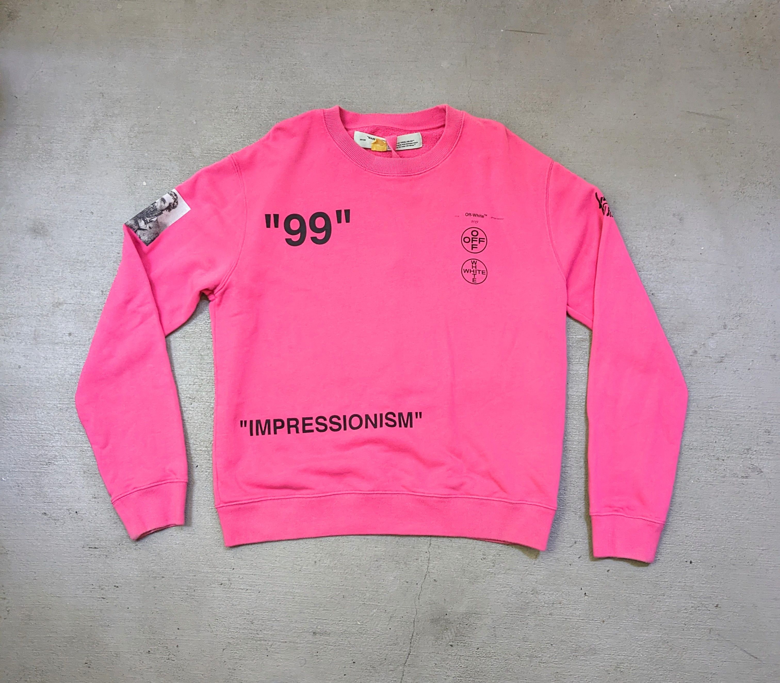 Off-White Off-White Impressionism Crewneck Sweater Pink Cotton Size US L / EU 52-54 / 3 - 6 Thumbnail