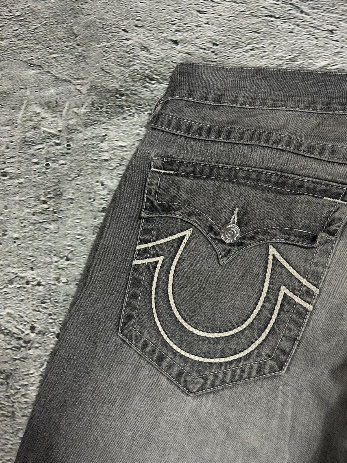 True Religion True Religion vintage grey jeans rope white stitching Ricky Size US 36 / EU 52 - 2 Thumbnail