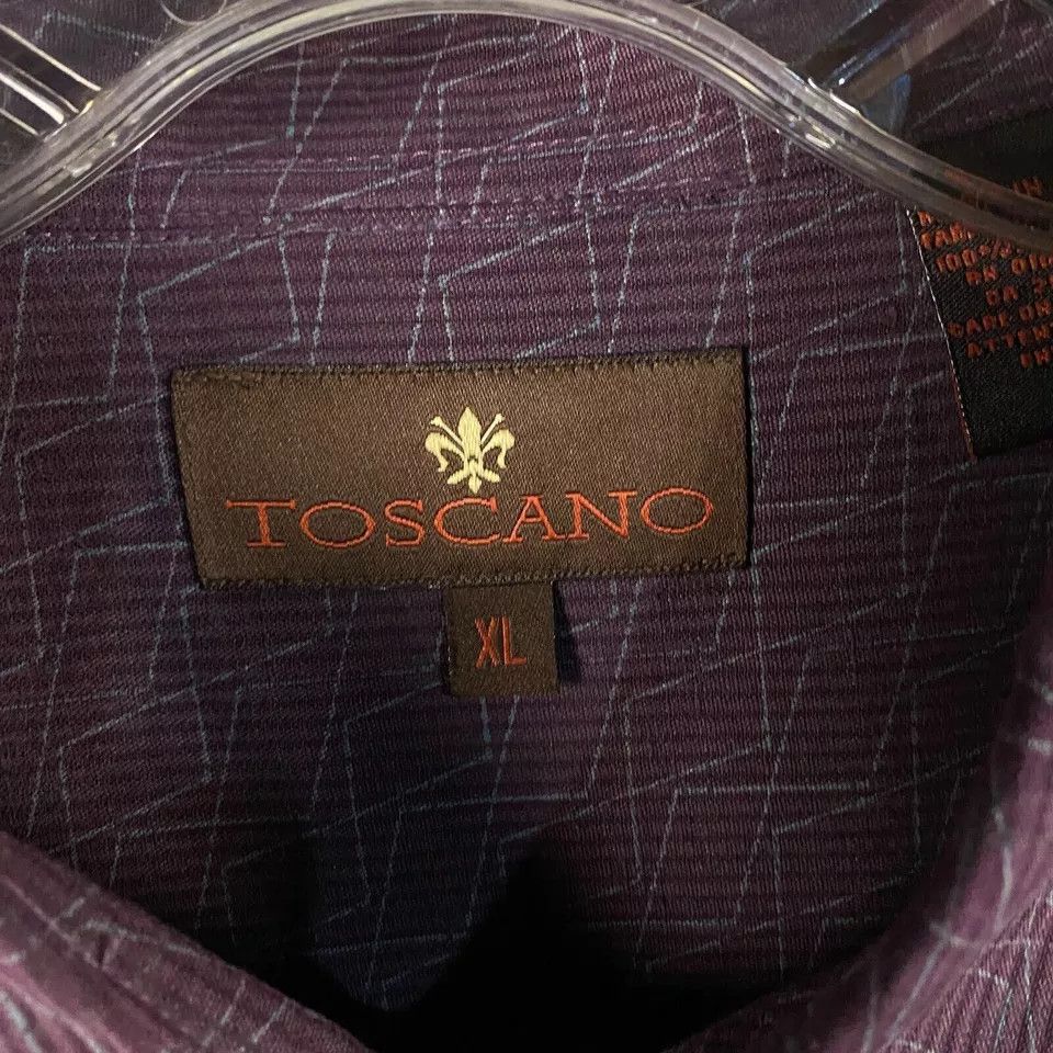 Toscano Toscano Shirt Men's Extra Large Geometric Button Up Silk XL Size US XL / EU 56 / 4 - 3 Thumbnail