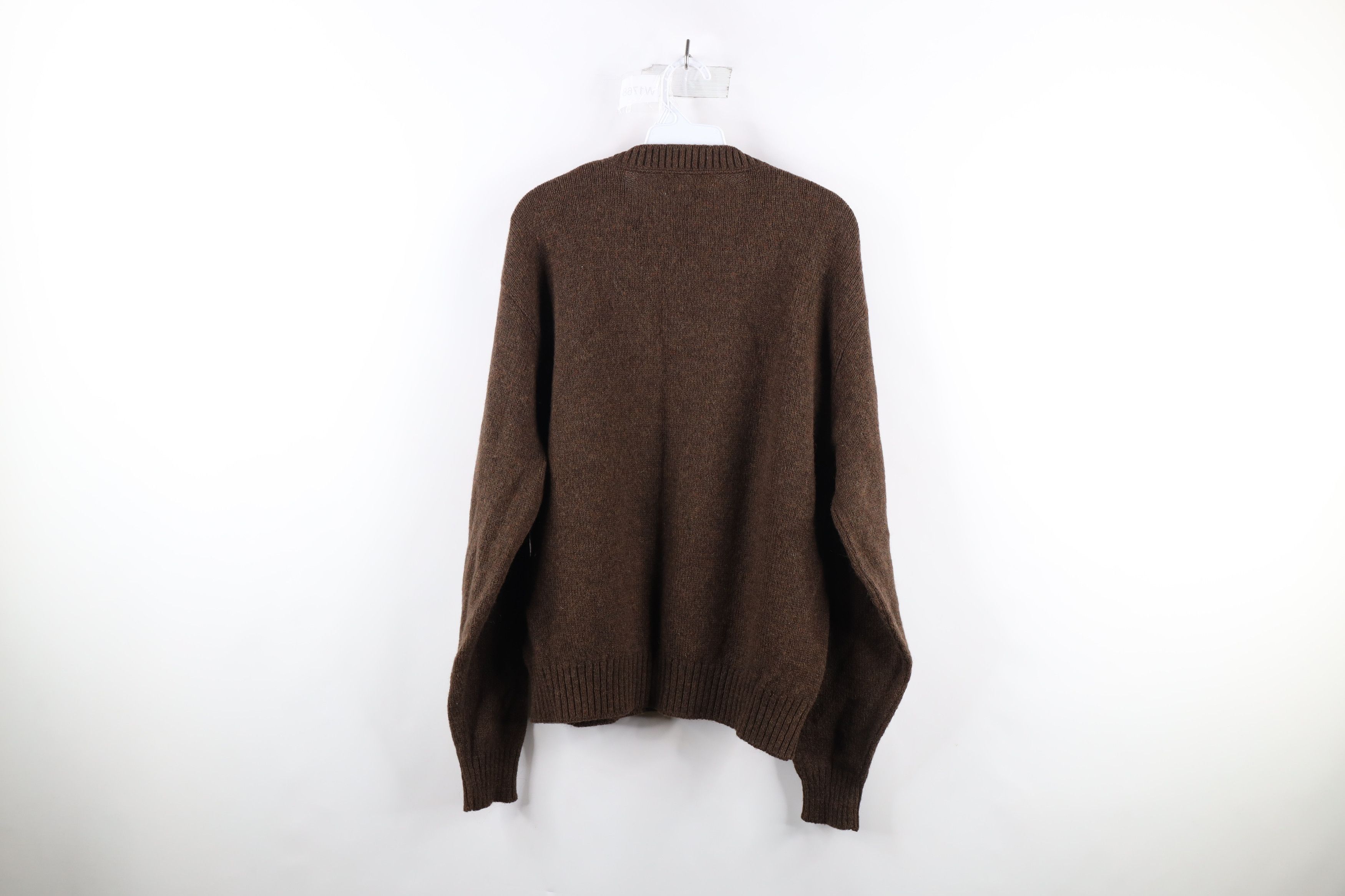 Vintage Vintage 70s Streetwear Wool Knit Crewneck Sweater Brown USA Size US L / EU 52-54 / 3 - 5 Thumbnail