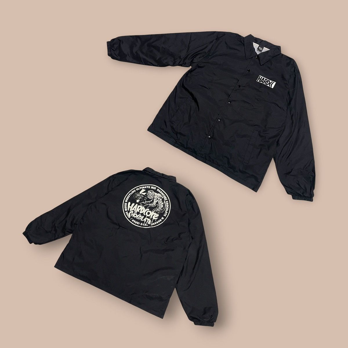 Japanese Brand HARDCORE CHOCOLATE HARDCC Nylon Coach Jacket 2020 Size US XL / EU 56 / 4 - 1 Thumbnail