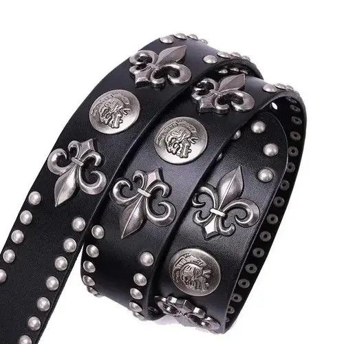 Homemade × Hypebeast × Japanese Brand Belts Men Belt Punk Rivet Size 32 - 4 Thumbnail