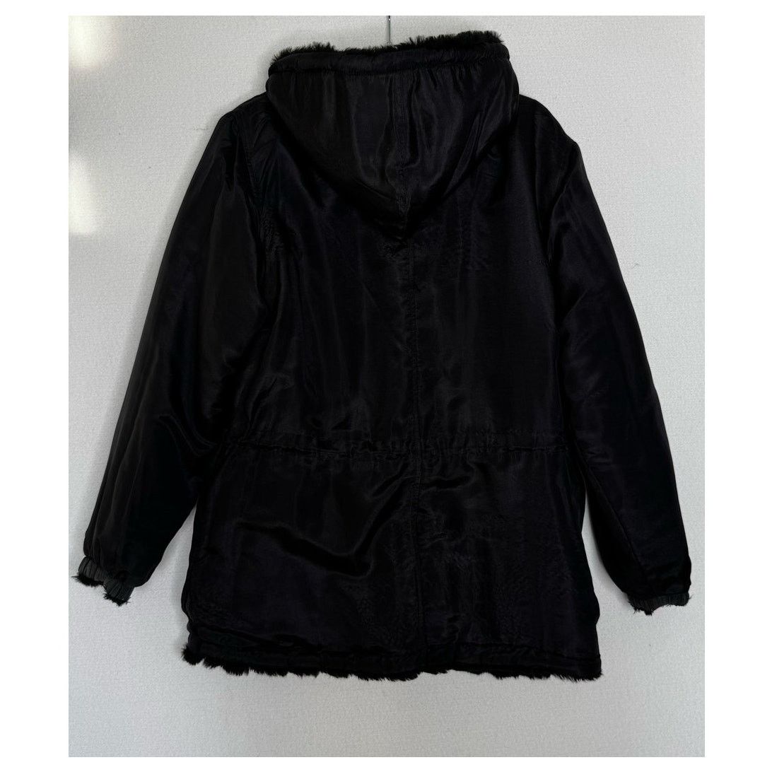Vintage 1990s Komitor Reversible Silk Faux Fur Hooded Coat Medium Size M / US 6-8 / IT 42-44 - 20 Thumbnail