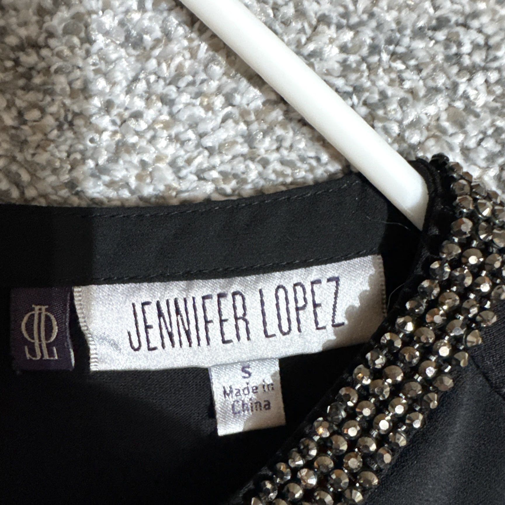 Vintage JLO Top Blouse Small Sleeveless Round Neck Rhinestone Asymmetrical Sparkly Evening Wear Black Polyester Womens S Shirt Size S / US 4 / IT 40 - 4 Thumbnail