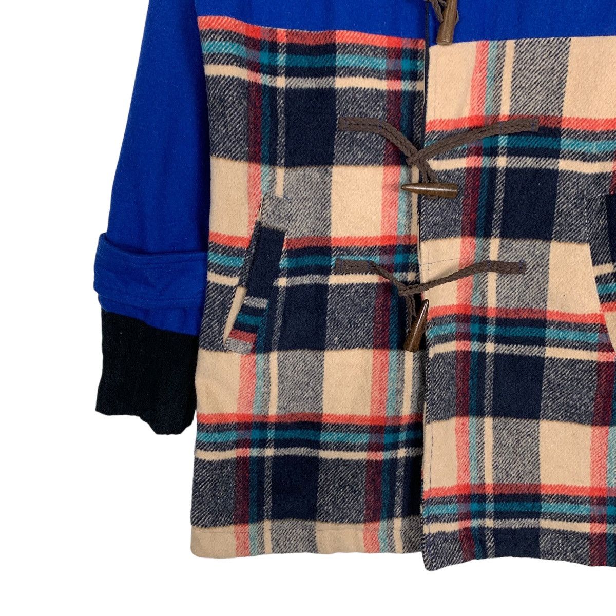 Japanese Brand KMK Kingly Mask Tartan Wool Hybrid Duffle Coat #1007-C45 Size M / US 6-8 / IT 42-44 - 3 Thumbnail