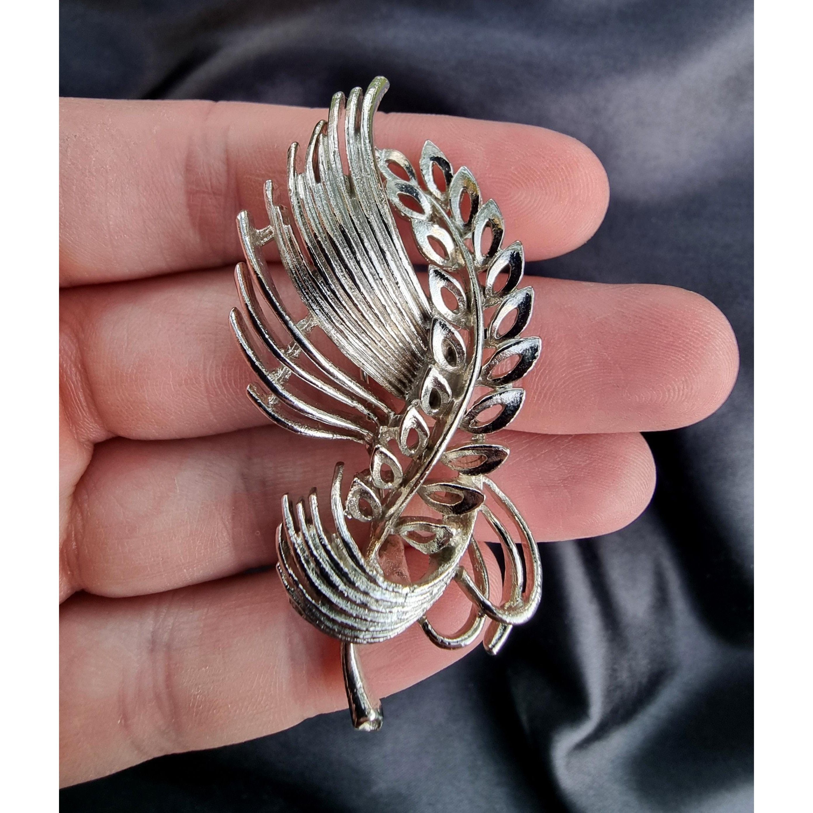 Other Vintage LISNER Signed Wheat Sheaf Leaves Floral Silver Toned Size ONE SIZE - 6 Thumbnail