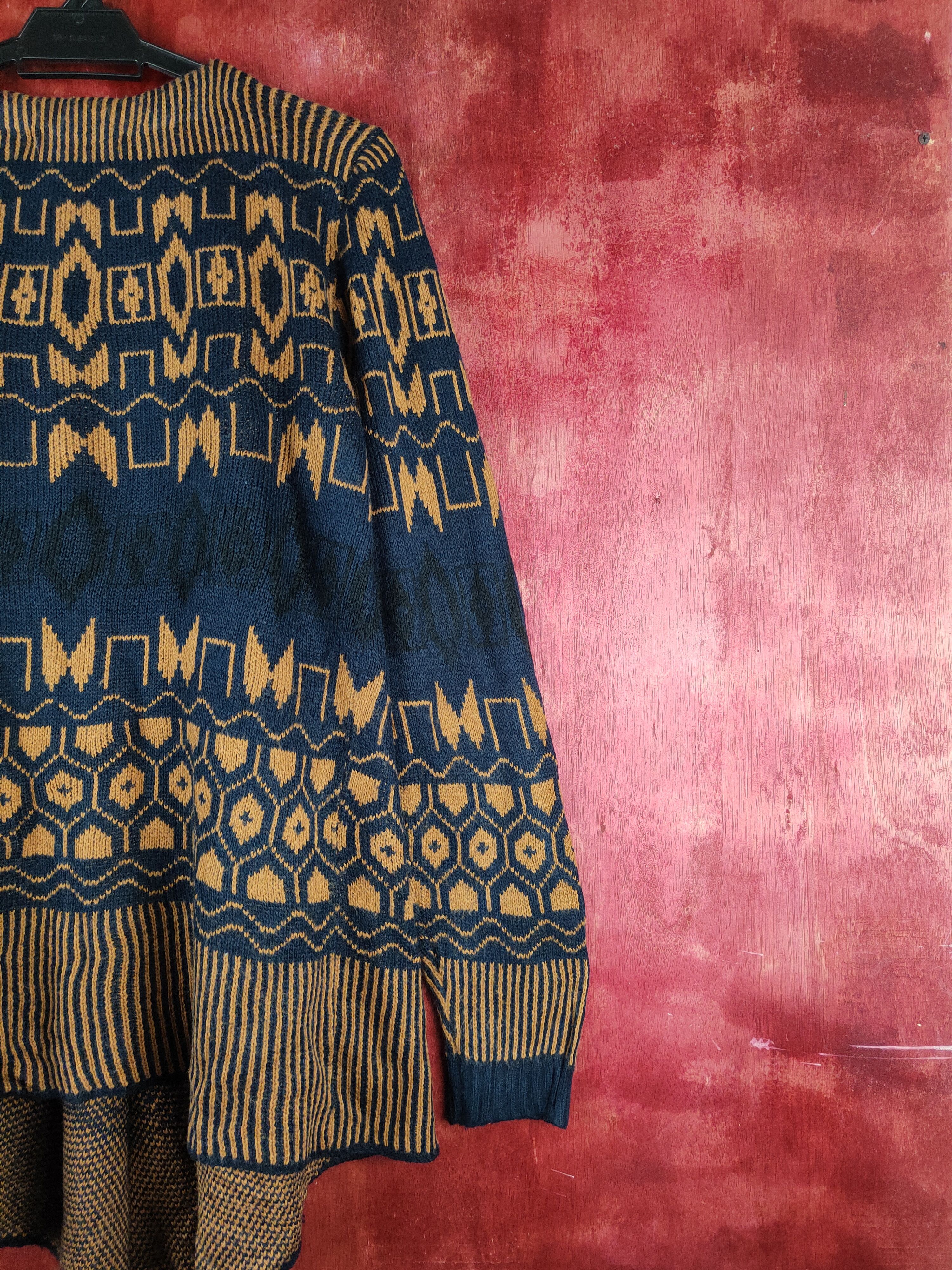 Japanese Brand Ozoc Blue Orange Knitwear Cardigan vintage japan #S2353 Size XS / US 0-2 / IT 36-38 - 9 Thumbnail