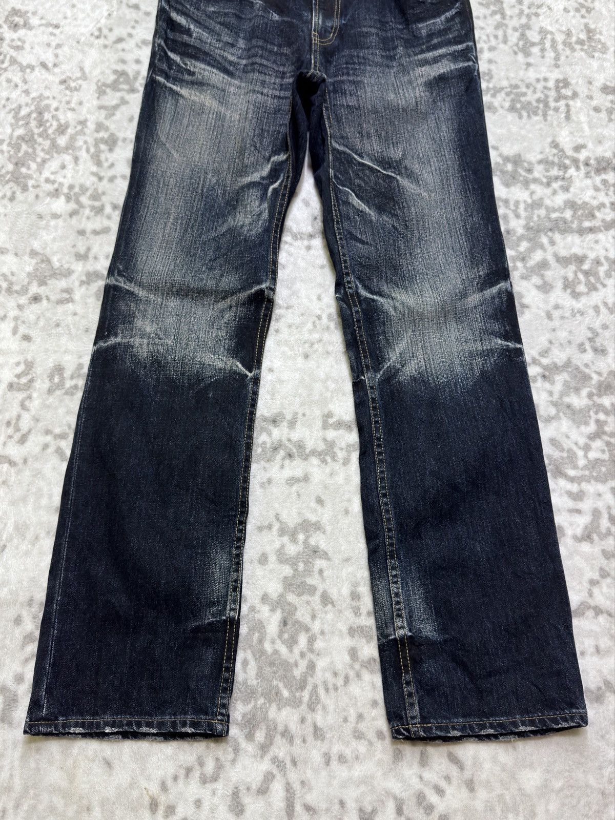 PPFM PPFM Avant-Garde Whiskered Acid Wash Distressed Indigo Denim Size US 31 - 7 Thumbnail