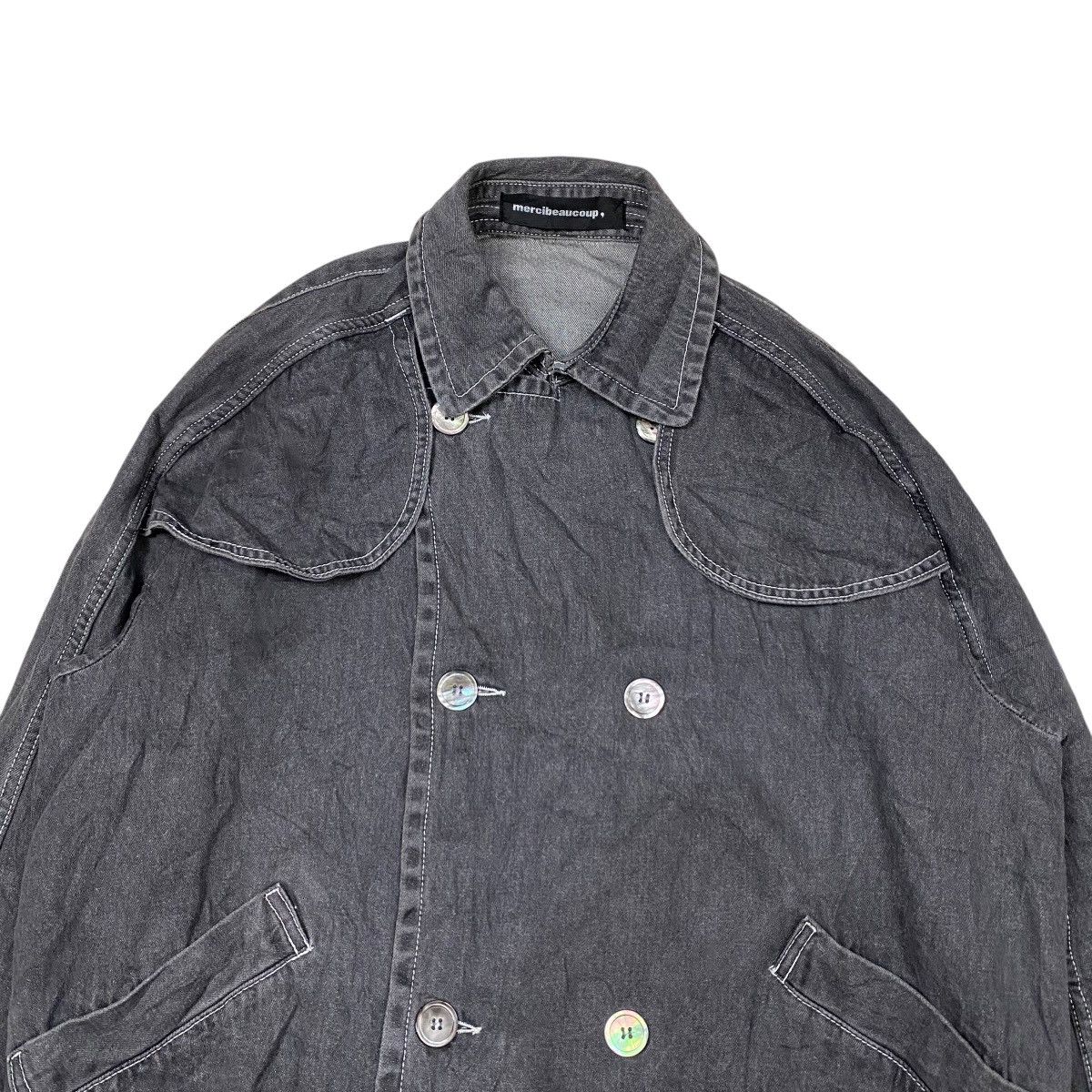 Issey Miyake × Japanese Brand × mercibeaucoup Mercibeaucoup Double Breasted Denim Bomber Jacket Size US M / EU 48-50 / 2 - 9 Thumbnail