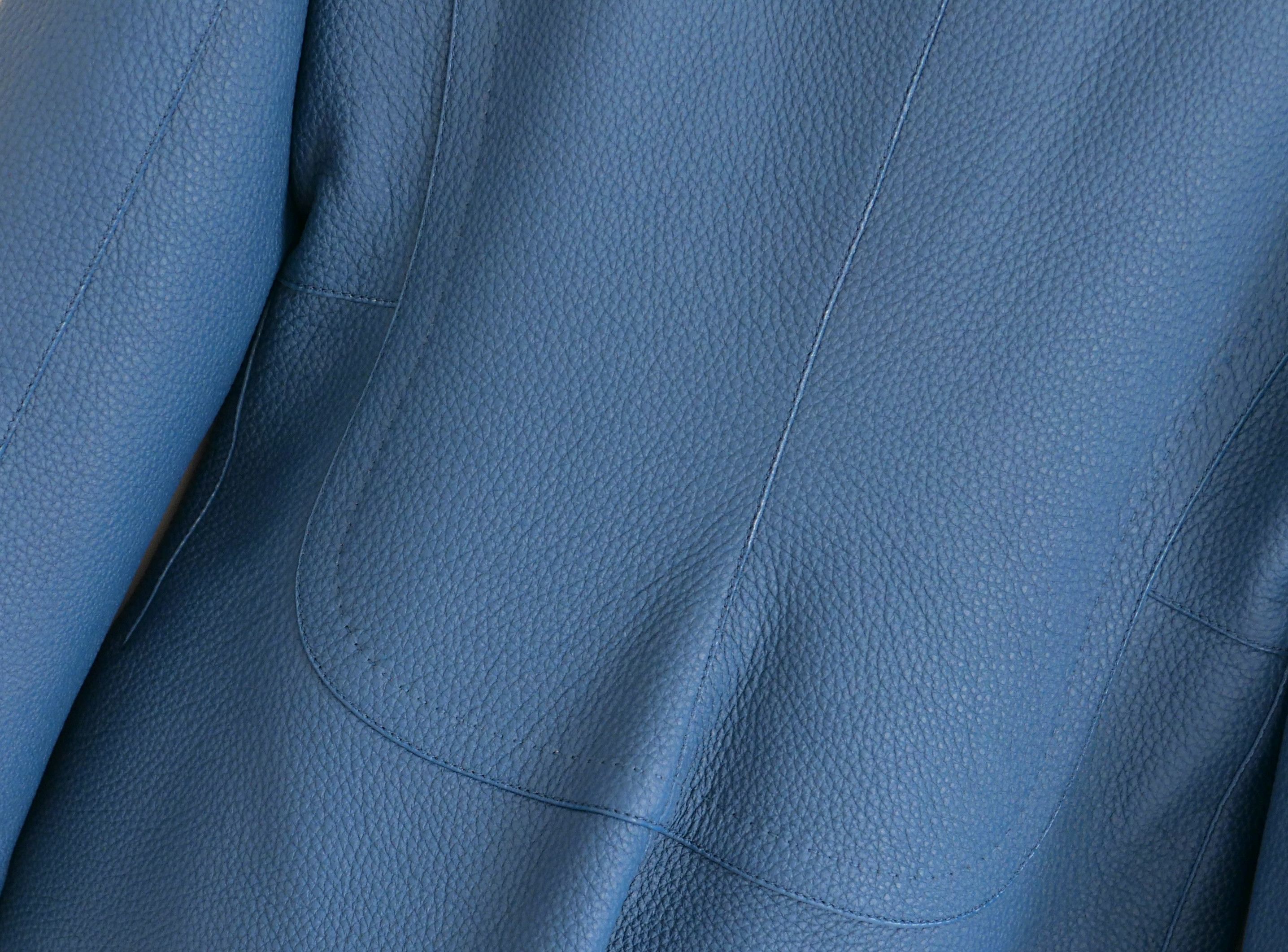 Hermes Hermes Equestrian Deerskin Leather Jacket Cerulean Blue Size S / US 4 / IT 40 - 5 Thumbnail