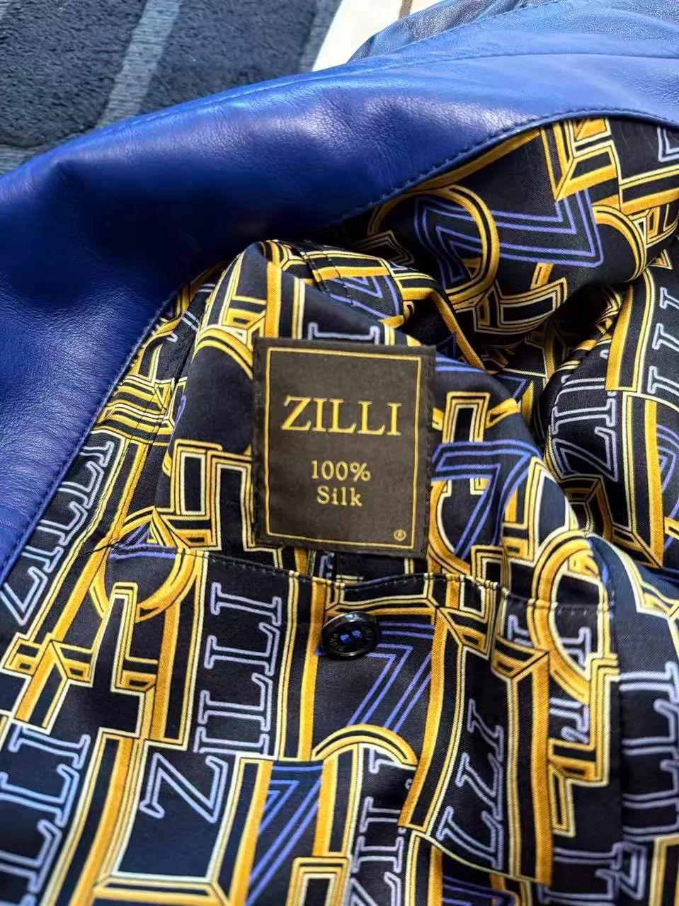 Zilli ZILLI men's classic navy leather jacket Size US M / EU 48-50 / 2 - 6 Thumbnail