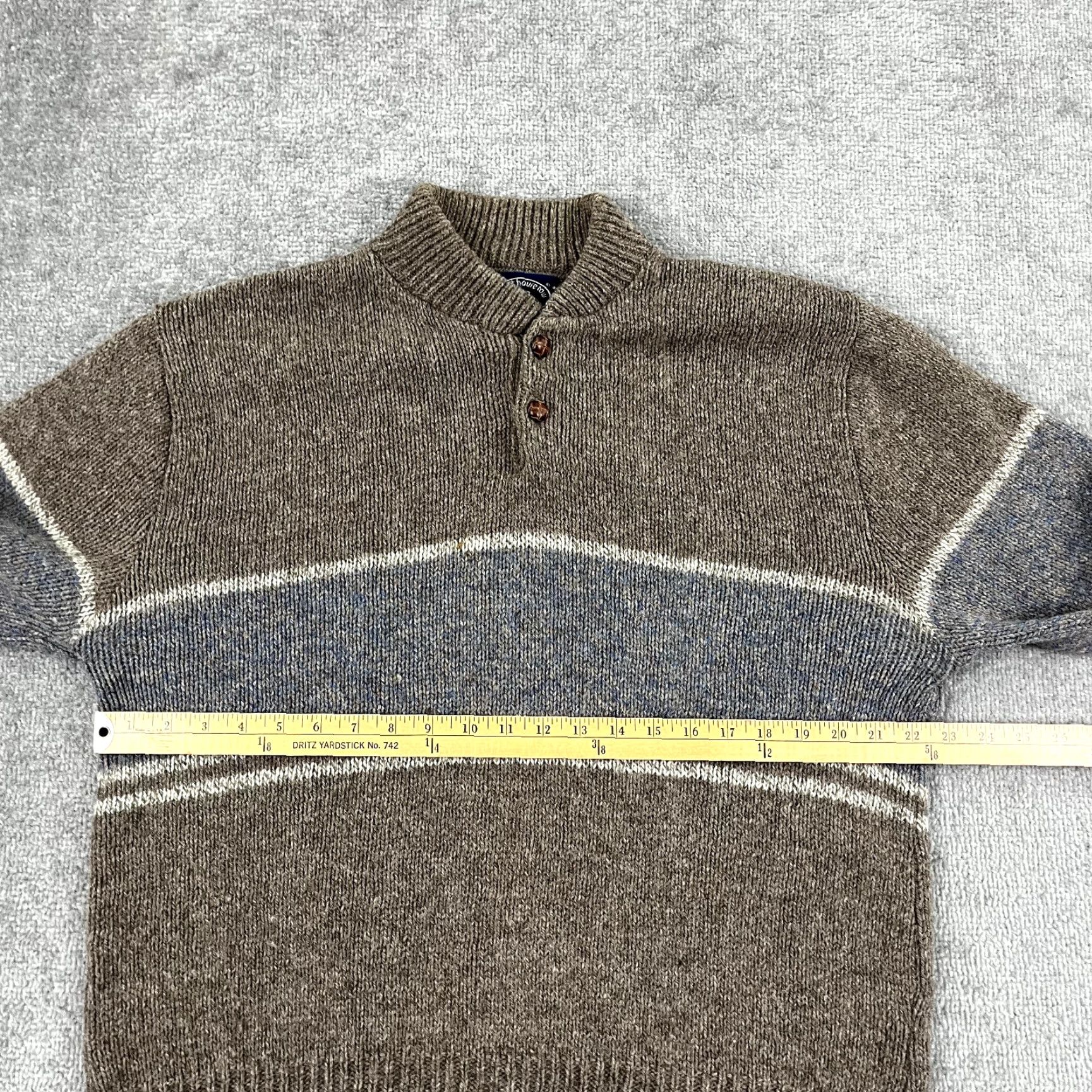 Vintage VINTAGE Boat House Row Sweater Mens XL Brown Blue Striped Wool Knit Grandpa 90s Size US XL / EU 56 / 4 - 5 Thumbnail