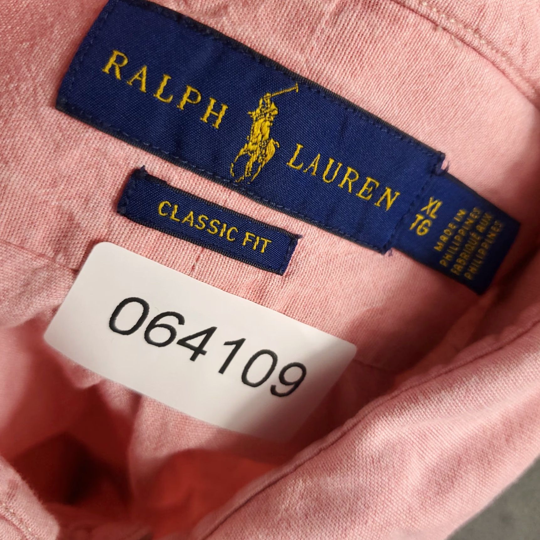 Ralph Lauren Ralph Lauren Shirt Mens XL Red/Pink FiPony Casual Button-Up Short Sleeve, Cotton, 100% Woven, Classic Preppy Logo, Regular Fit, Pink, 90s? Size US XL / EU 56 / 4 - 6 Thumbnail