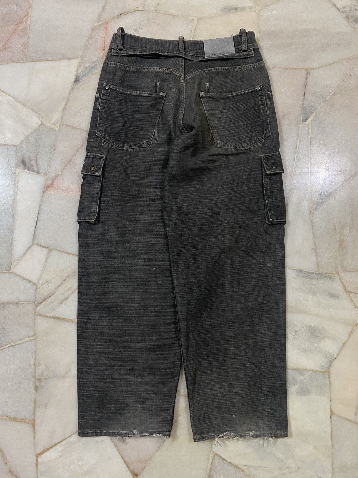 Massive RARE Vintage Freaky Massive Baggy Cargo Distressed Jeans Size US 32 / EU 48 - 10 Thumbnail