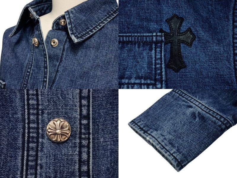 Chrome Hearts Chrome Hearts Cross Patch Denim Jacket Size US S / EU 44-46 / 1 - 9 Thumbnail