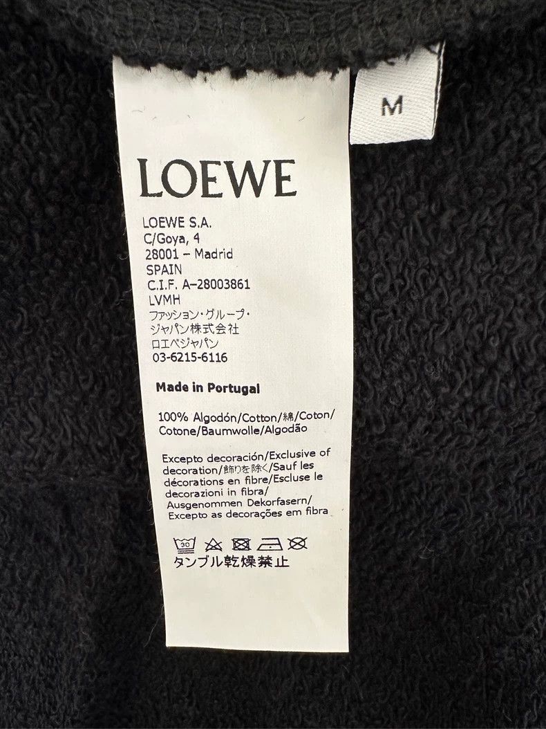 Loewe LOEWE Black embroidered round neck hoodie Size M / US 6-8 / IT 42-44 - 4 Thumbnail