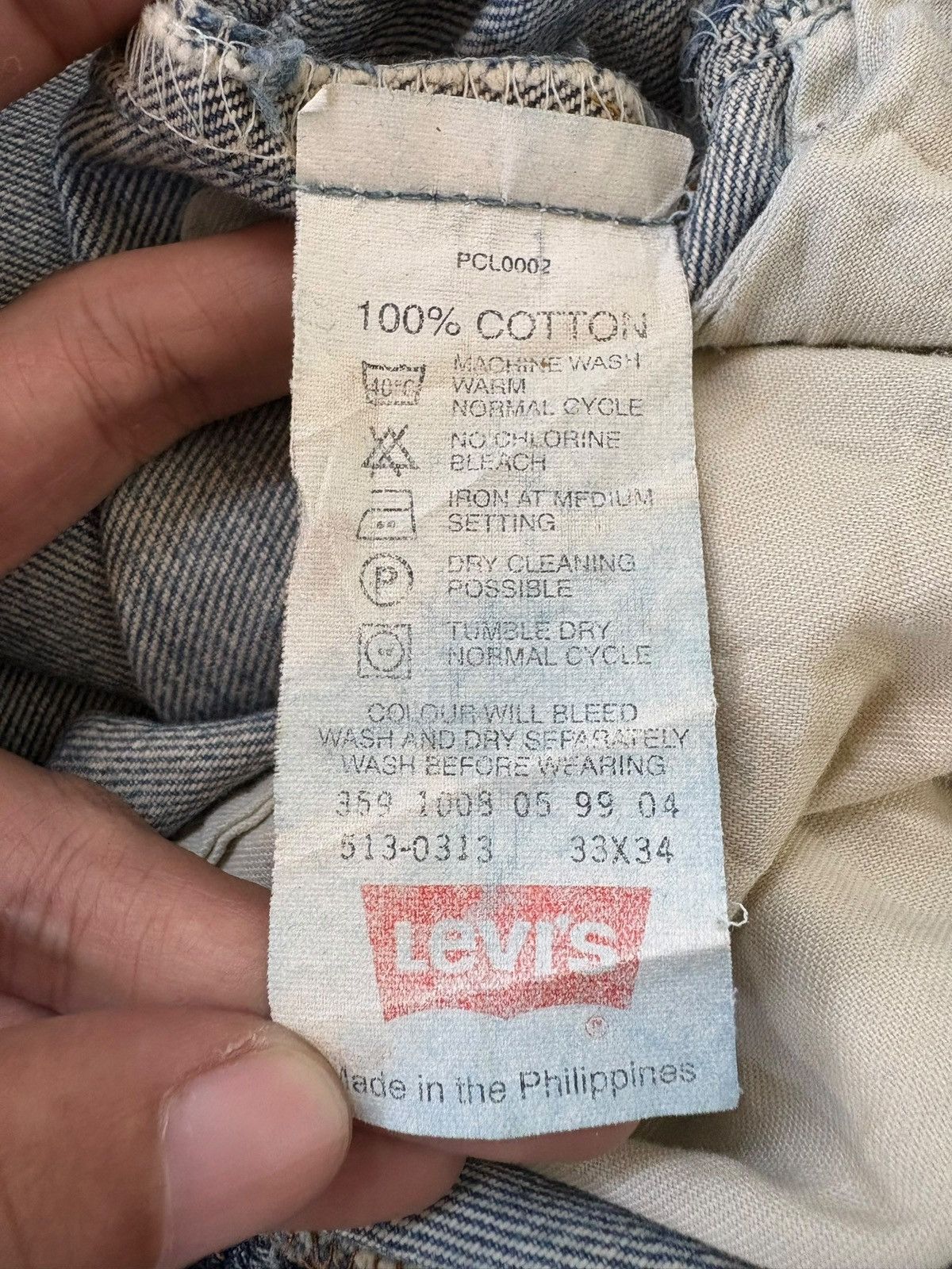 Levi's Vintage 90s Levis 513 Mud Wash Distressed Baggy Jeans Size US 32 / EU 48 - 6 Thumbnail
