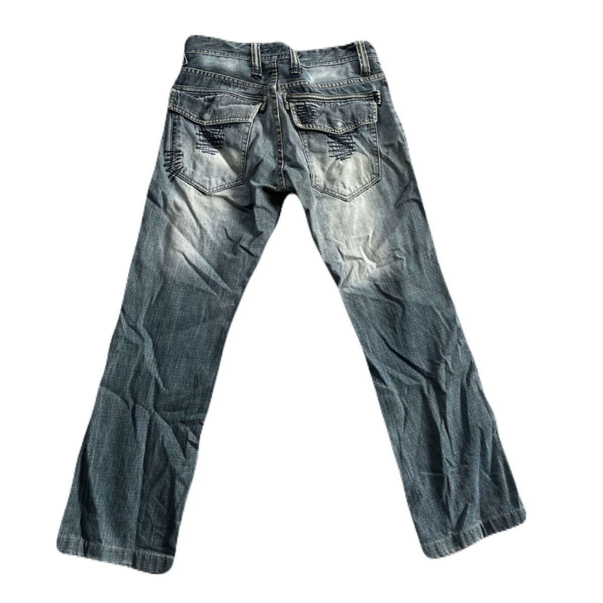 2000s Japanese archive Vkei Zip Gimmick Bootcut Jeans Y2K