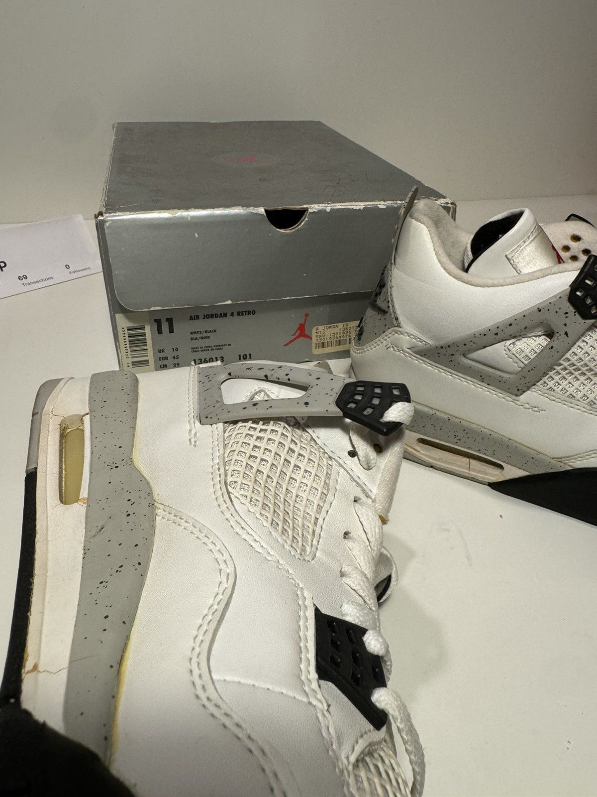 Jordan Brand Jordan White Cement 4 FINAL PRICE DROP!! Size US 11 / EU 44 - 23 Thumbnail